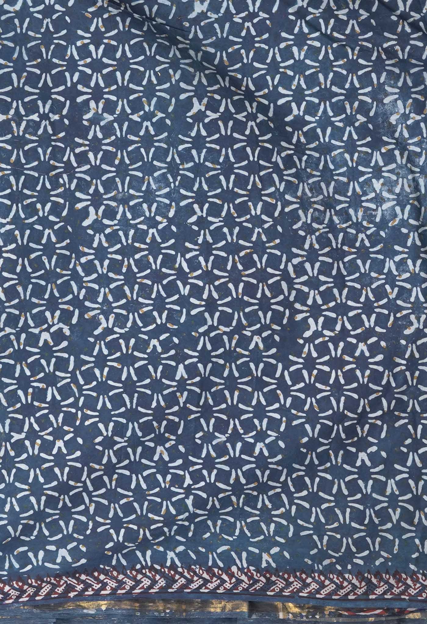 Multi Pure Discharge Bagru Printed Kota Saree-UNM81798