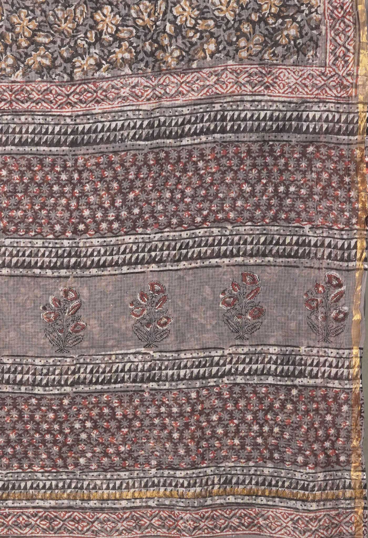 Multi Pure Discharge Bagru Printed Kota Saree-UNM81799