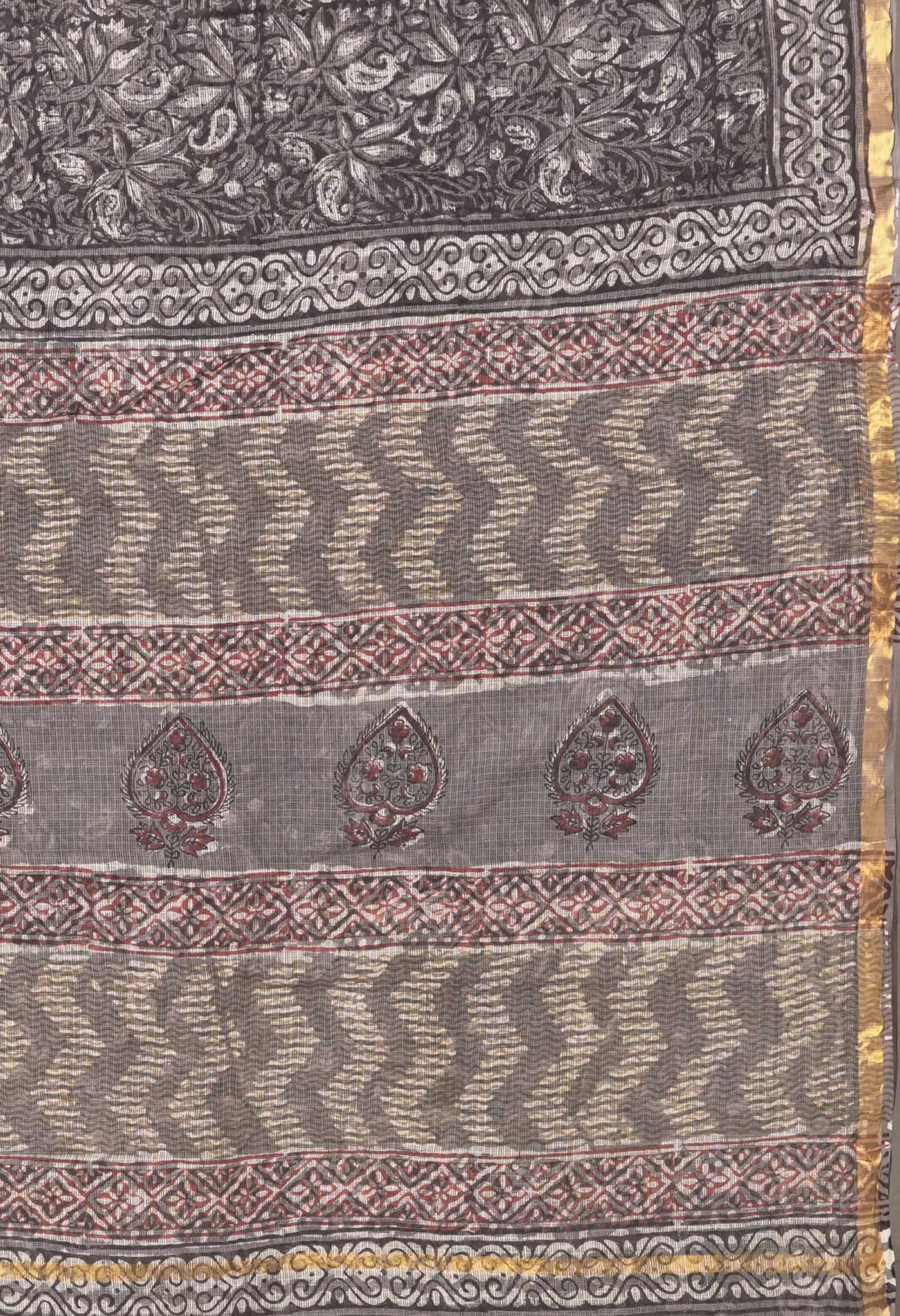 Multi Pure Discharge Bagru Printed Kota Saree-UNM81802
