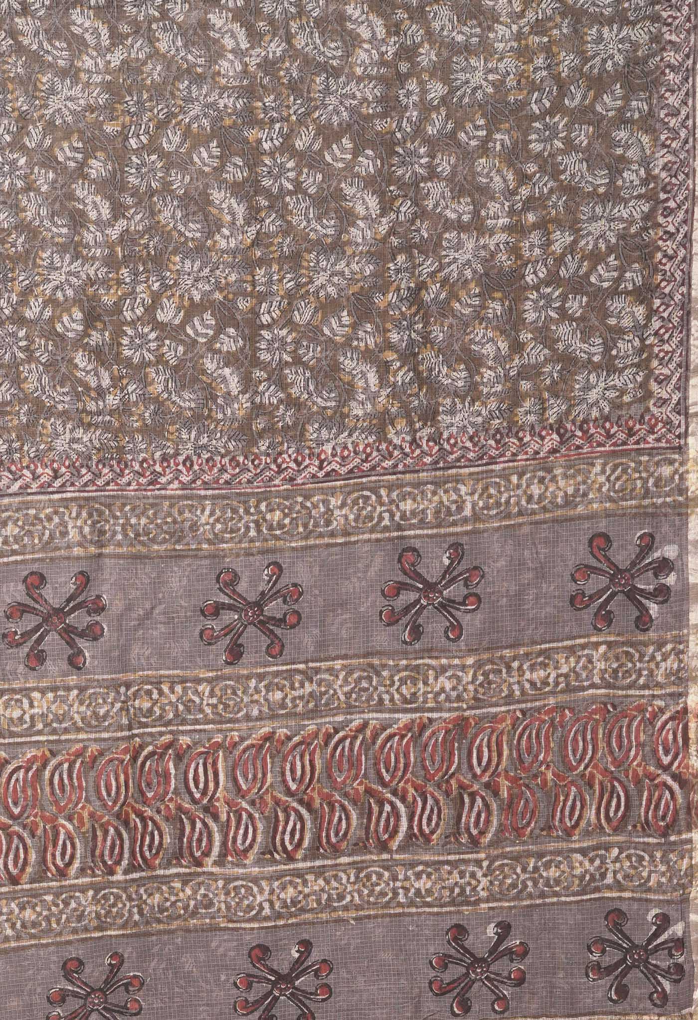 Multi Pure Discharge Bagru Printed Kota Saree-UNM81804