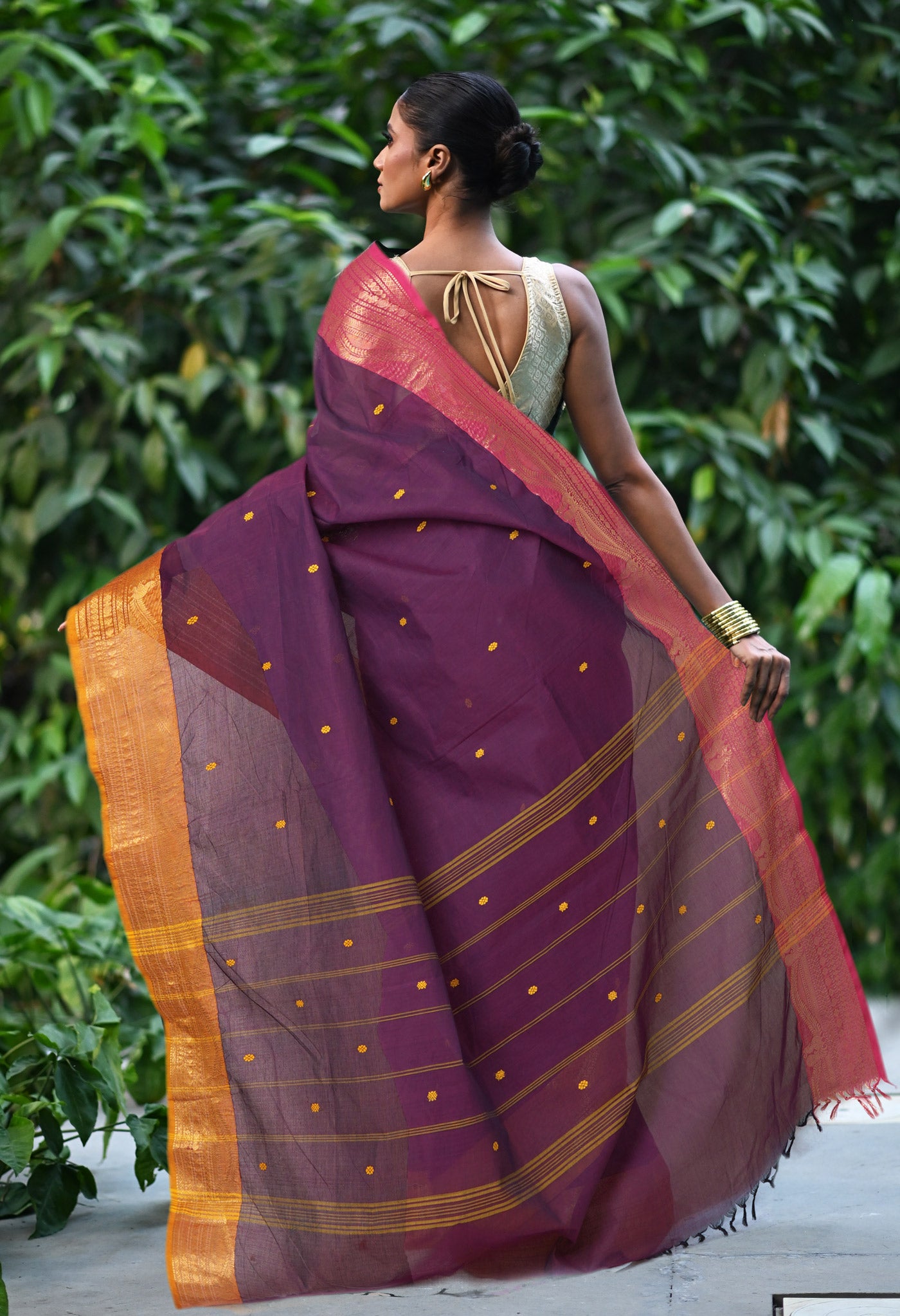 Purple Pure Pavani Handcrafted Chettinad Cotton Saree-UNM82137