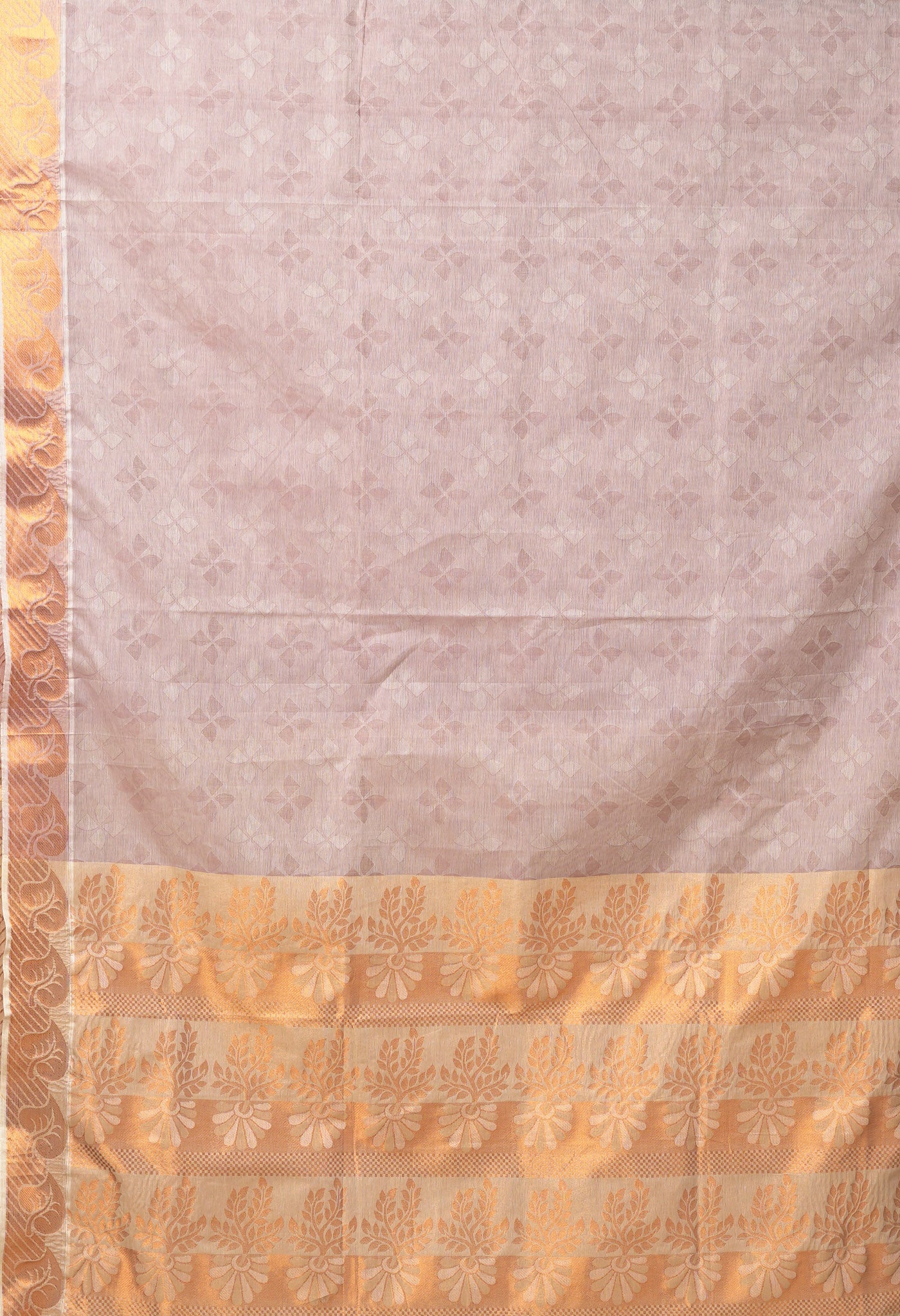 Beige Pure Pavani Handcrafted Jacquard Chettinad Cotton Saree-UNM82146