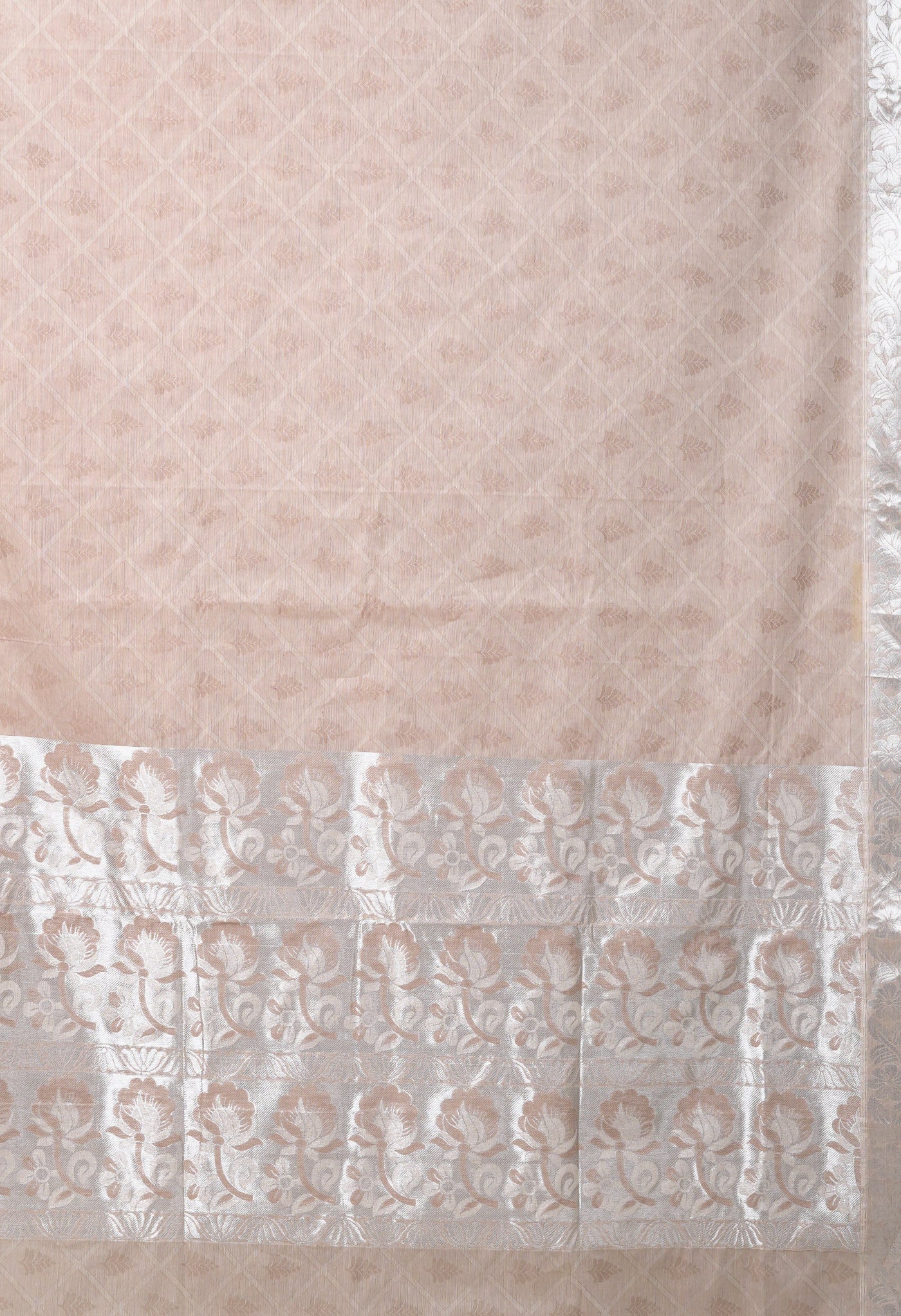 Beige Pure Pavani Handcrafted Jacquard Chettinad Cotton Saree-UNM82150