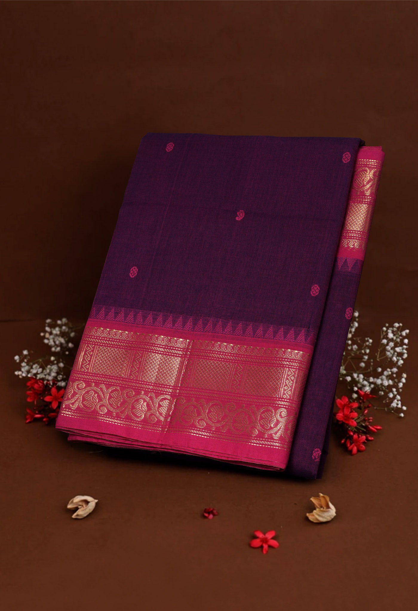 Pink Pure Pavani Handcrafted Kanchi Cotton Saree-UNM82202