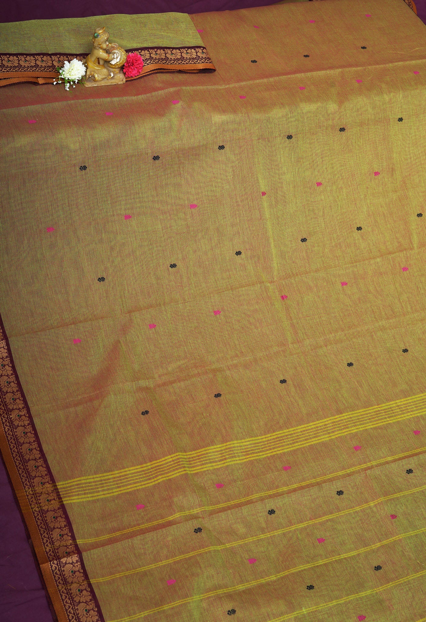 Mehendi Green Pure Pavani Handcrafted Kanchi Cotton Saree-UNM82234