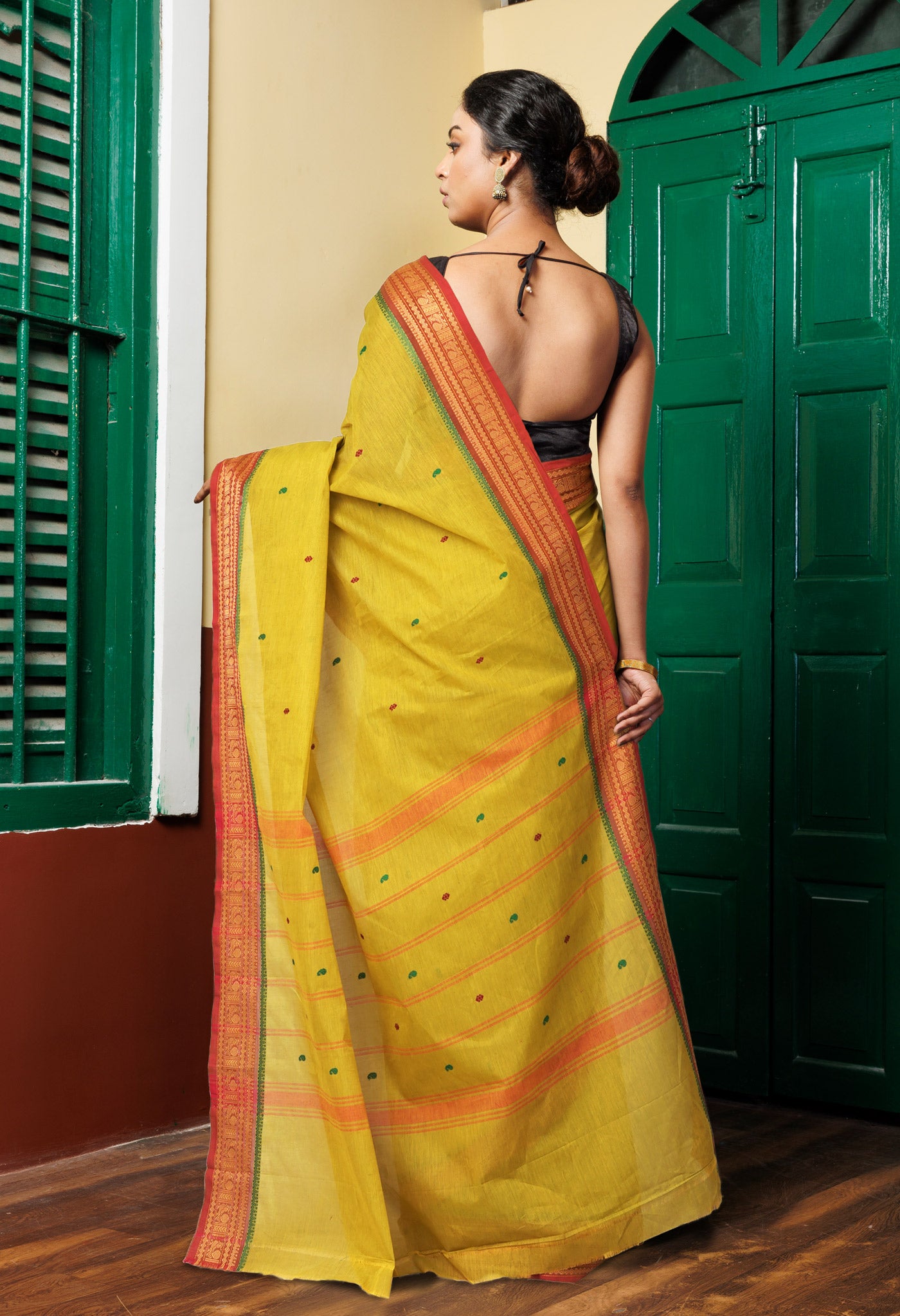 Mehendi Green Pure Pavani Handcrafted Kanchi Cotton Saree-UNM82241