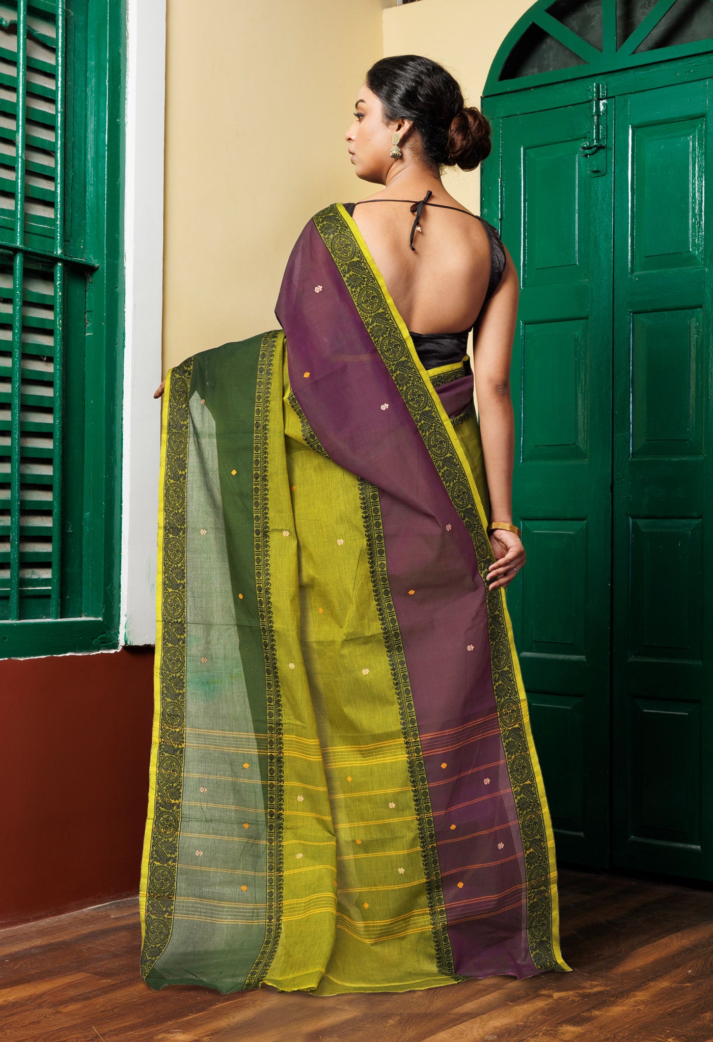 Green Pure Pavani Handcrafted Kanchi Cotton Saree-UNM82248