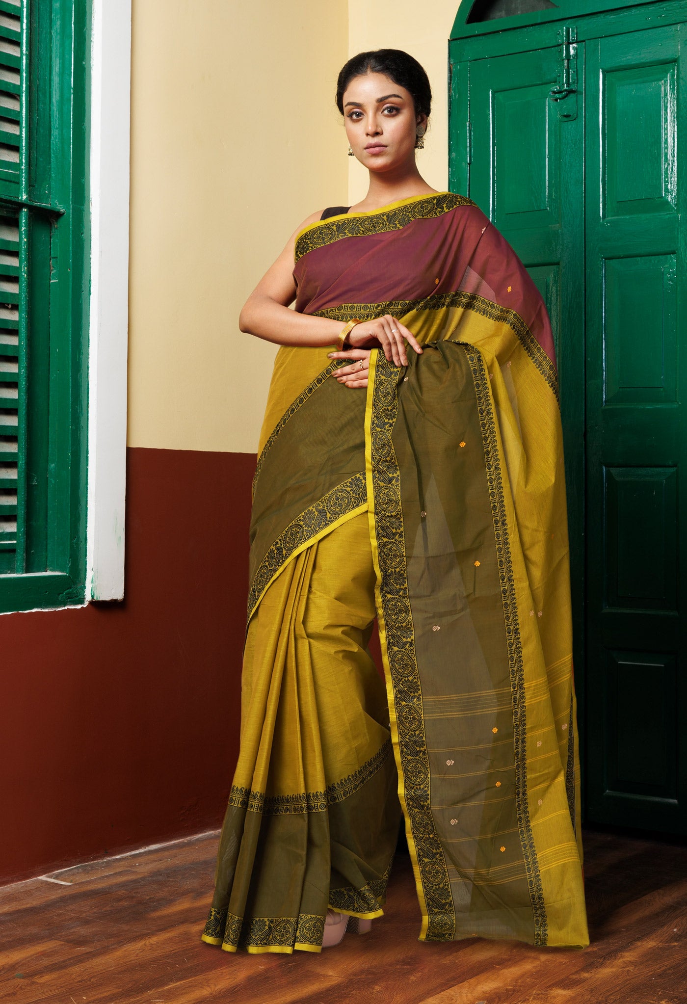 Mehendi Green Pure Pavani Handcrafted Kanchi Cotton Saree-UNM82251