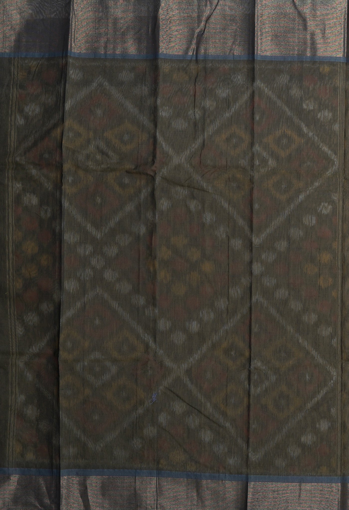Pale Green-Grey Pure Pochampally Cotton Silk Saree-UNM82273