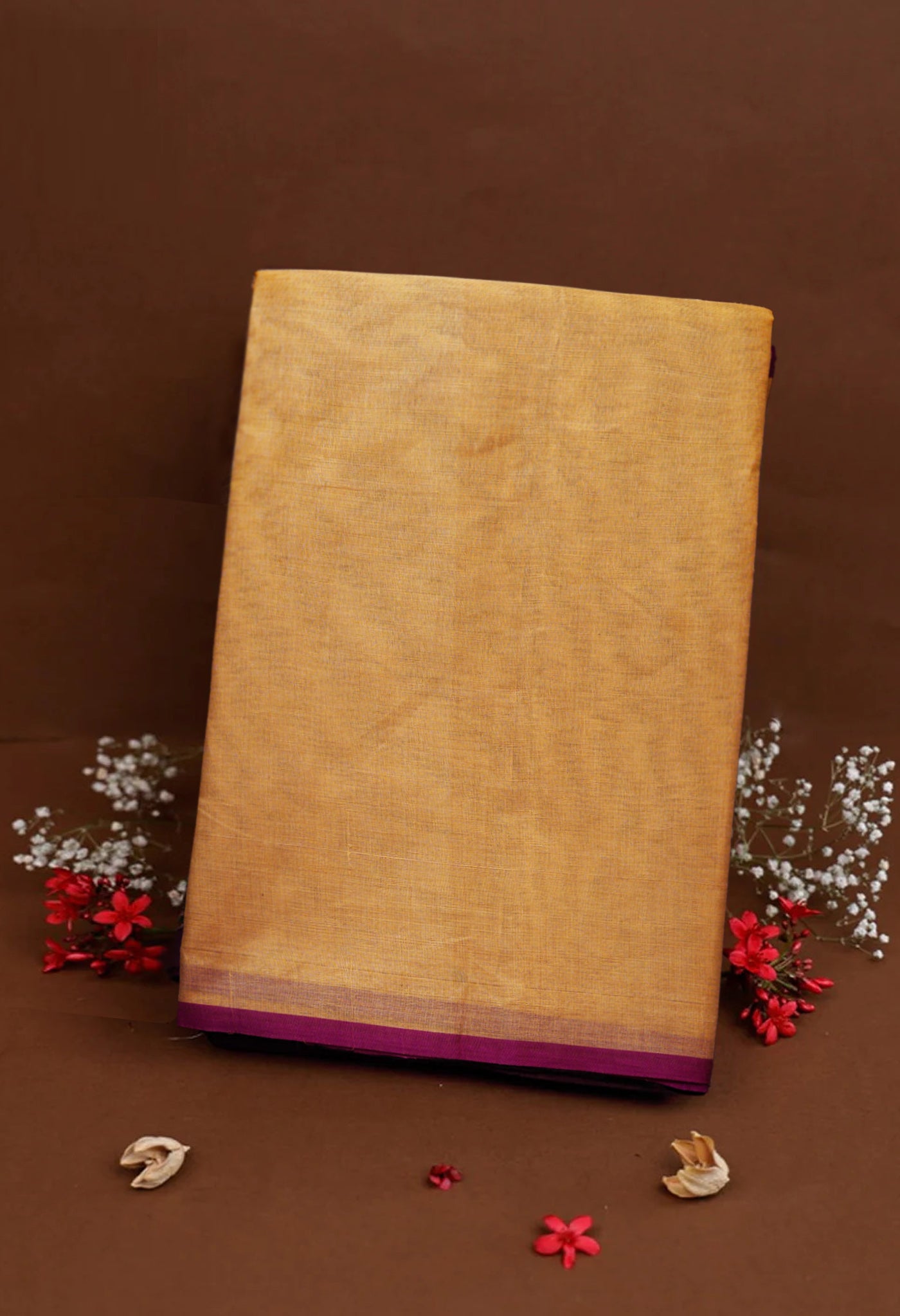 Cream Pure Pavani Handcrafted Kanchi Cotton Saree-UNM82373