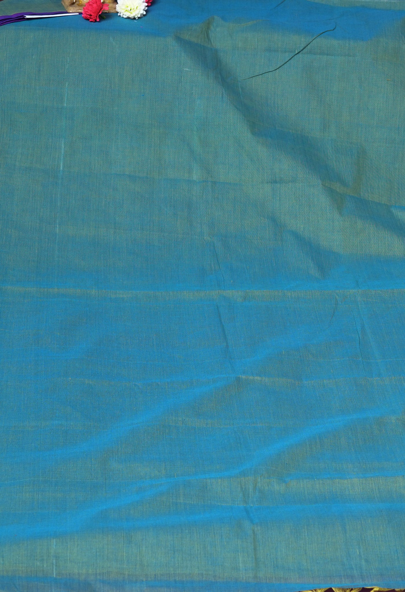 Light Blue Pure Pavani Handcrafted Kanchi Cotton Saree-UNM82384