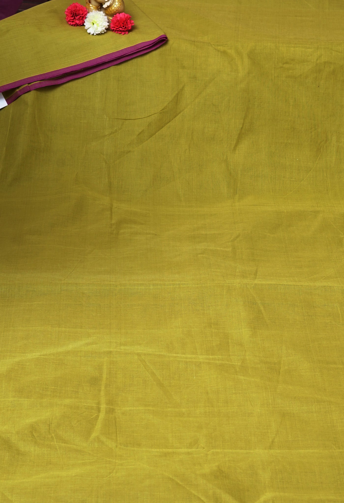 Mehindhi Green Pure Pavani Handcrafted Kanchi Cotton Saree-UNM82385