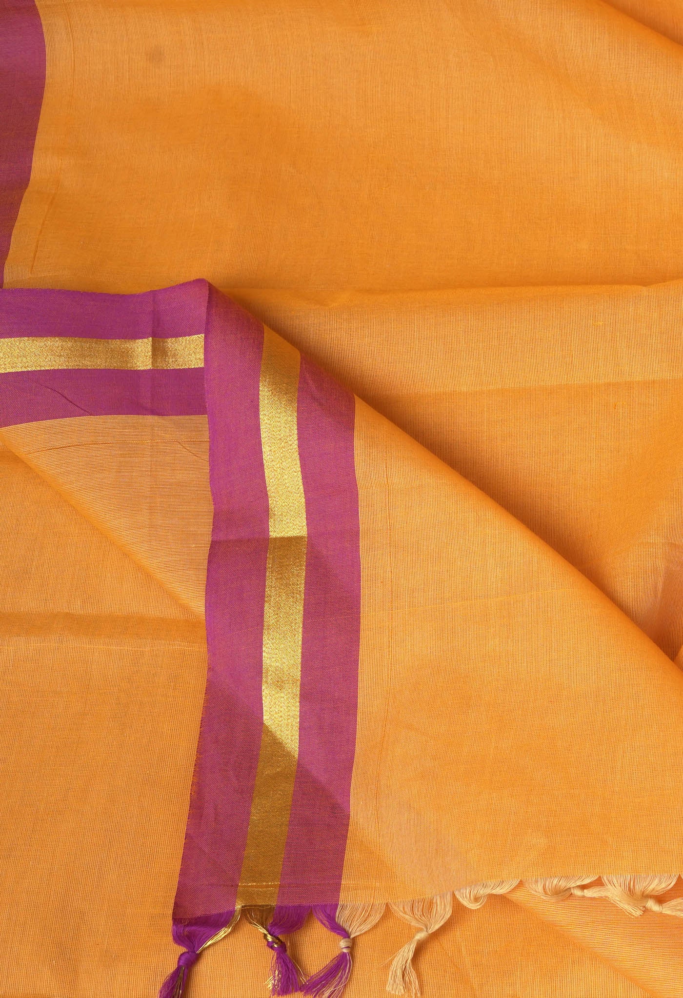 Orange Pure Pavani Handcrafted Kanchi Cotton Saree-UNM82389
