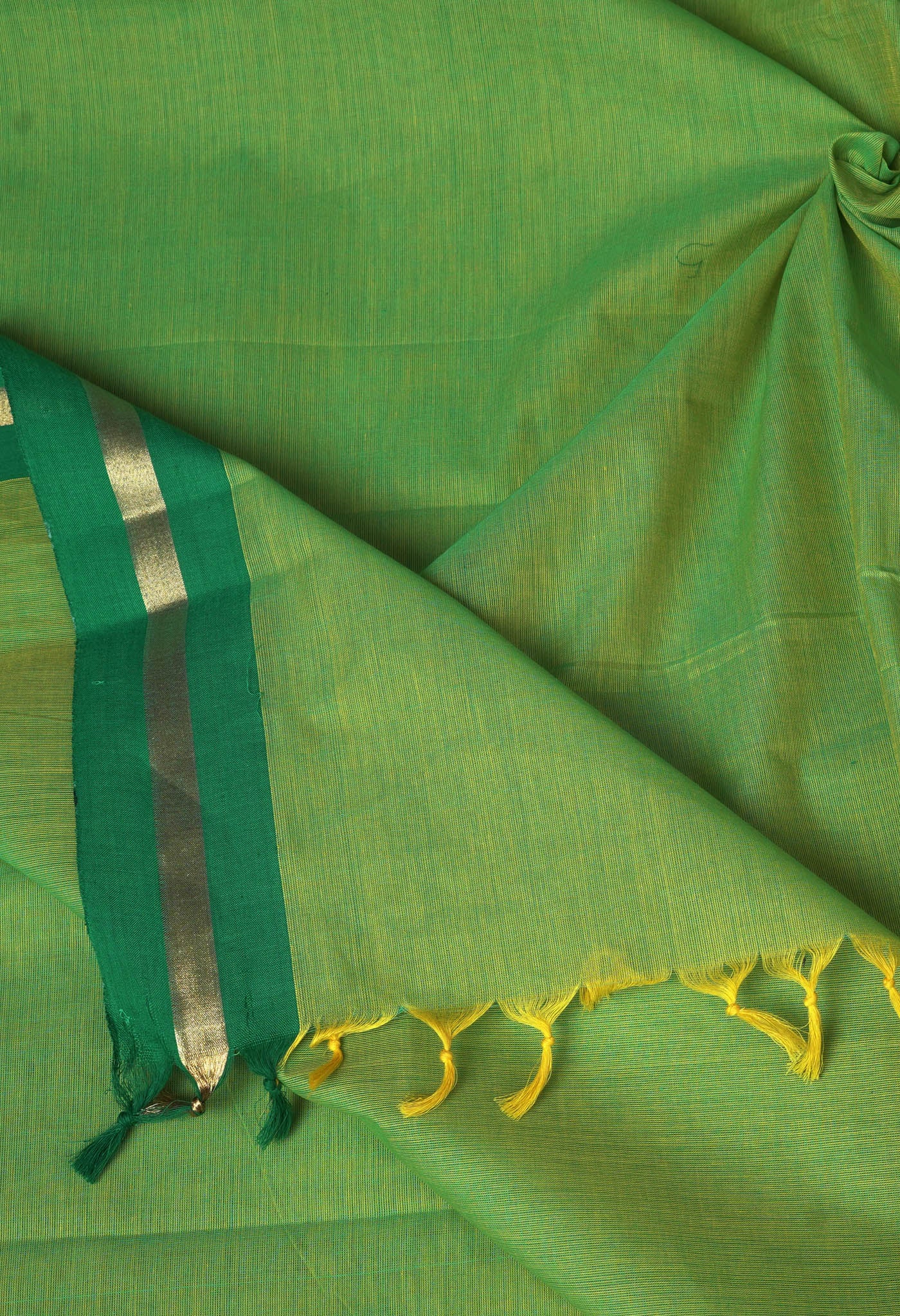 Green Pure Pavani Handcrafted Kanchi Cotton Saree-UNM82390