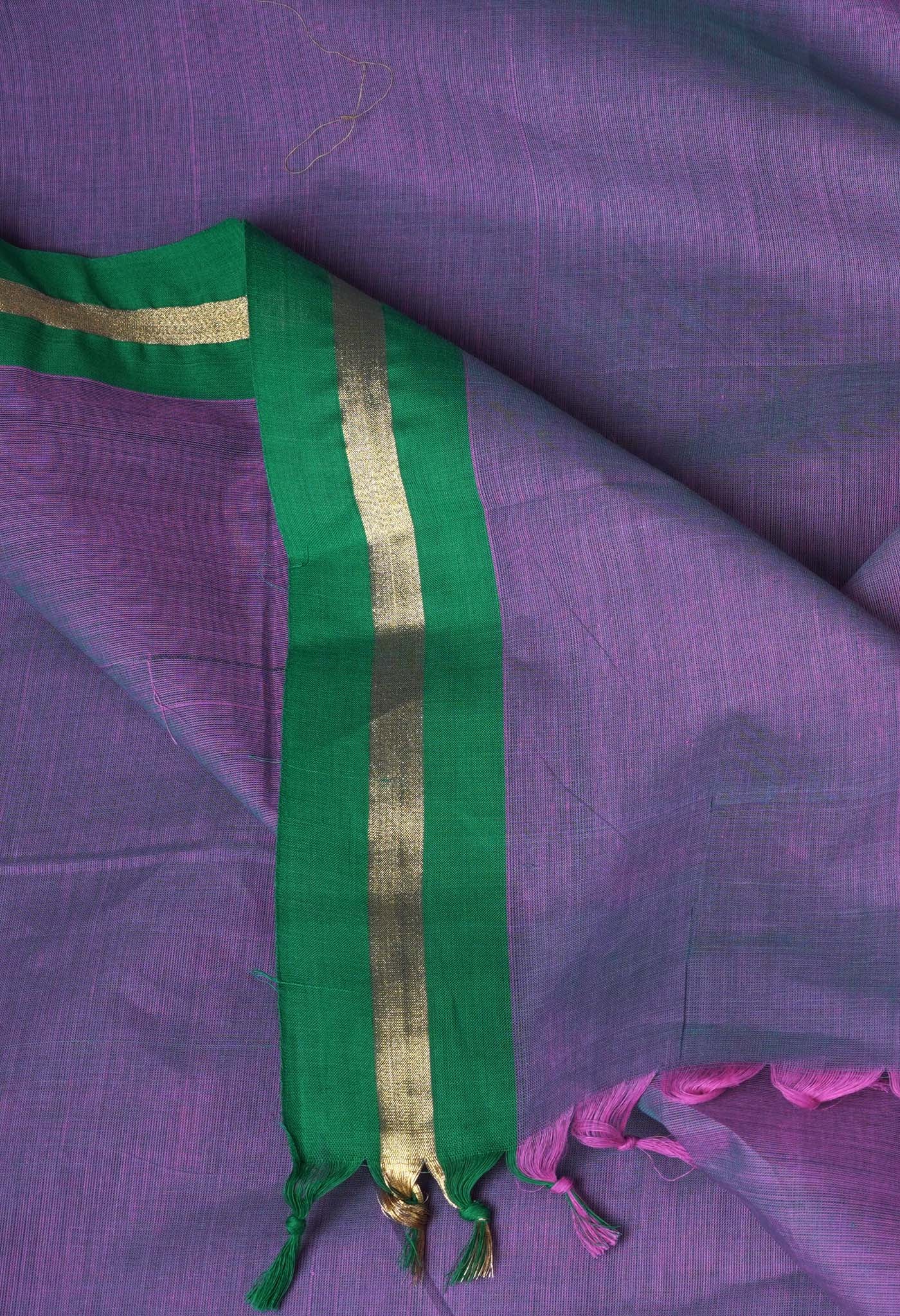 Mauve Pink Pure Pavani Handcrafted Kanchi Cotton Saree-UNM82391