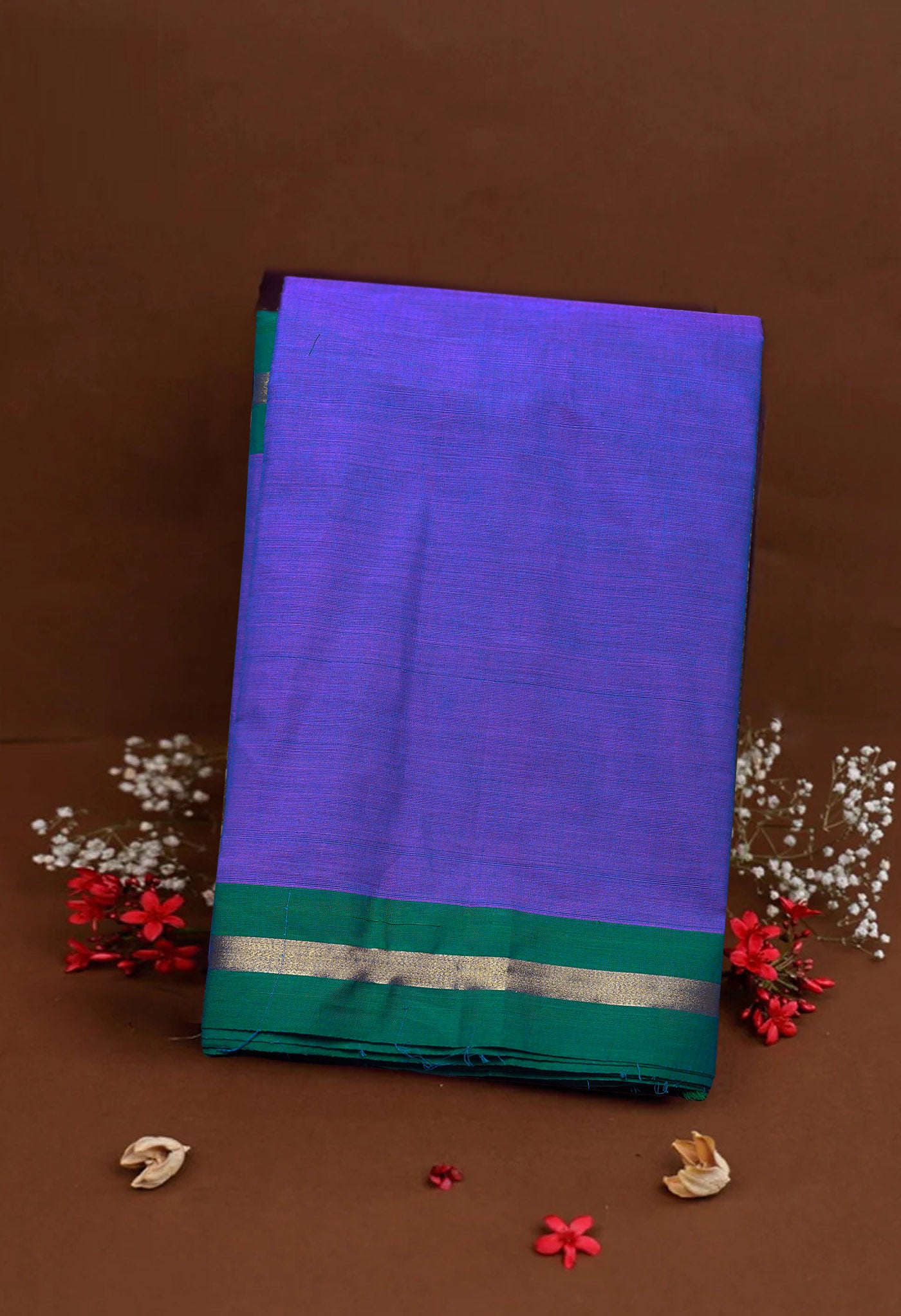 Violet Pure Pavani Handcrafted Kanchi Cotton Saree-UNM82393