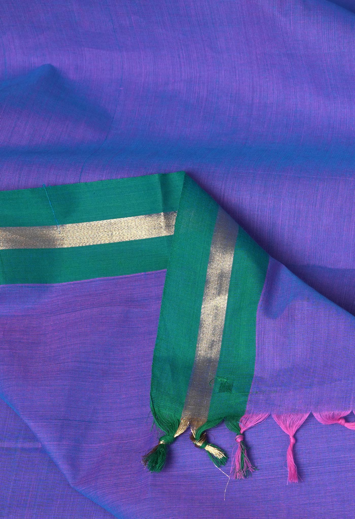 Violet Pure Pavani Handcrafted Kanchi Cotton Saree-UNM82393