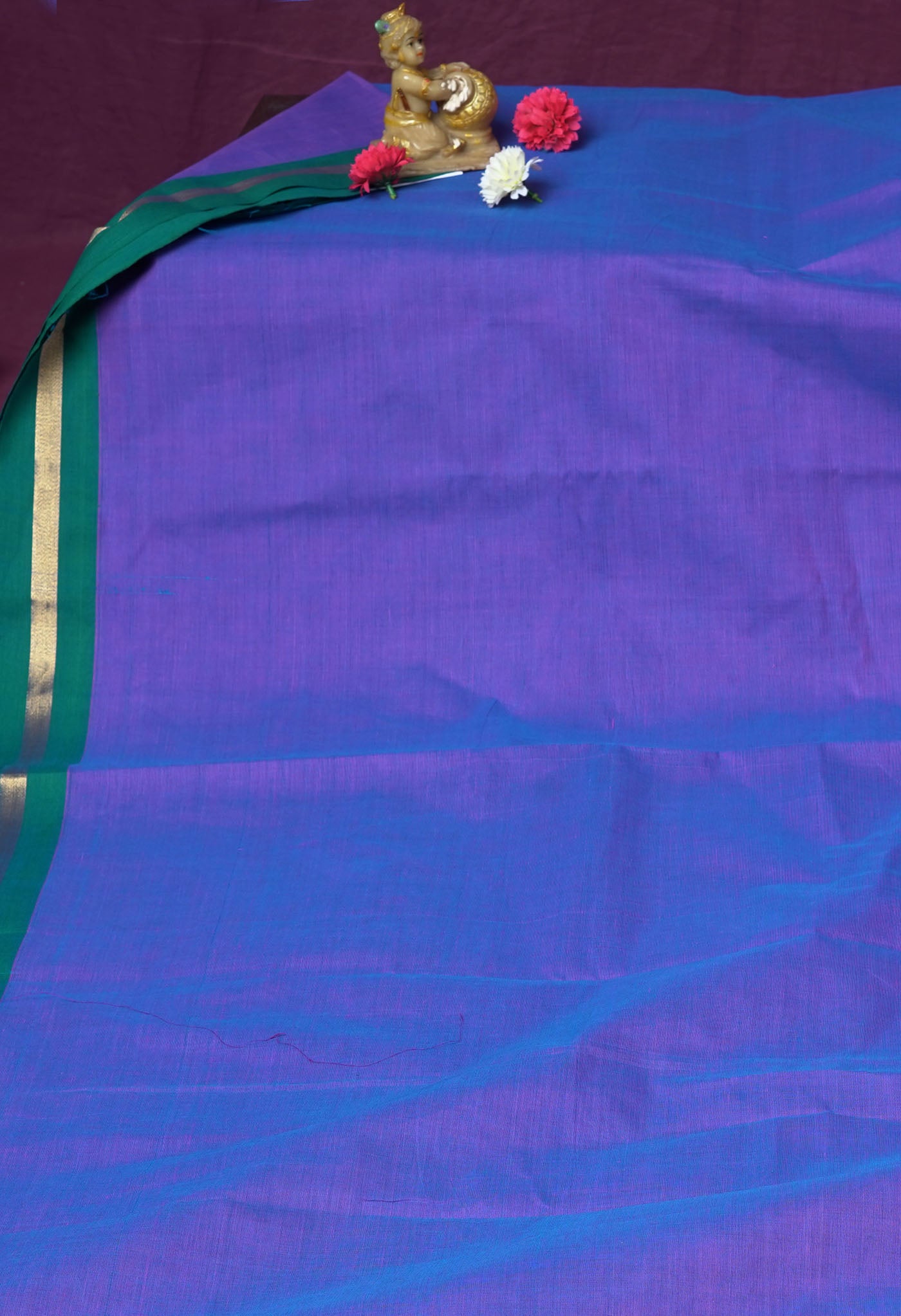 Violet Pure Pavani Handcrafted Kanchi Cotton Saree-UNM82393