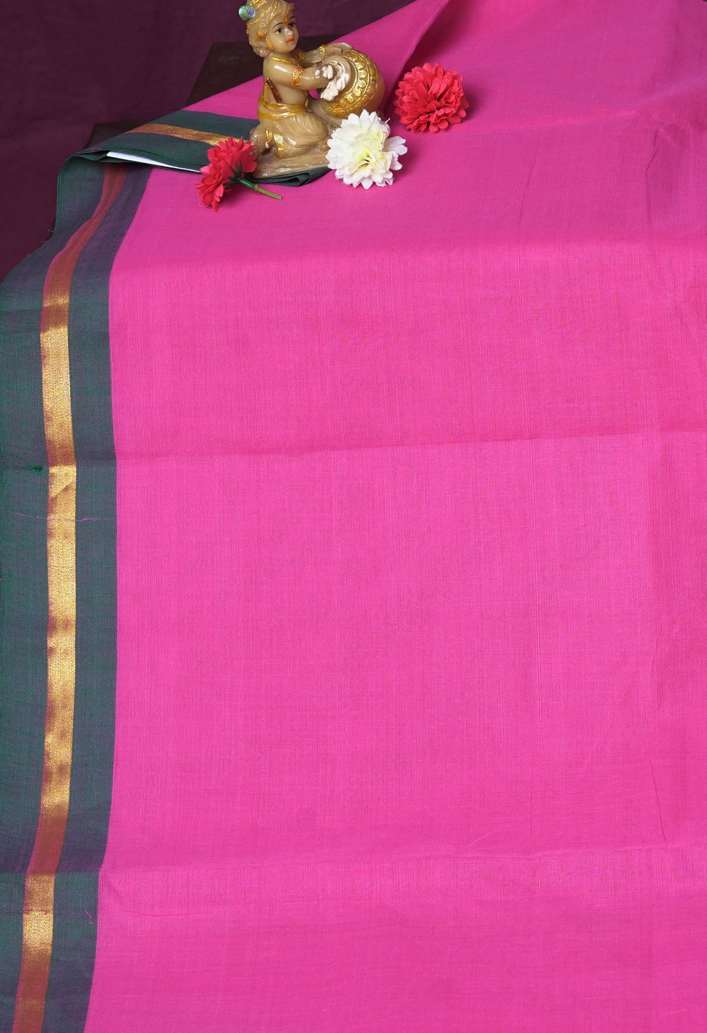 Pink Pure Pavani Handcrafted Kanchi Cotton Saree-UNM82394