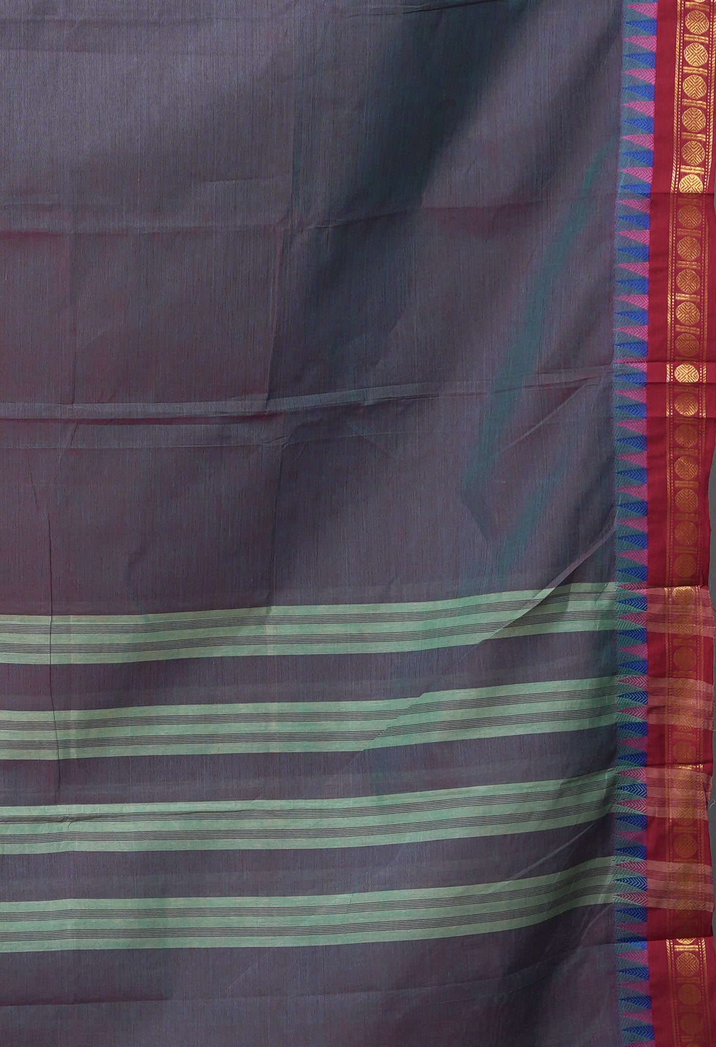 Peacock Green Pure Pavani Handcrafted Kanchi Cotton Saree-UNM82420