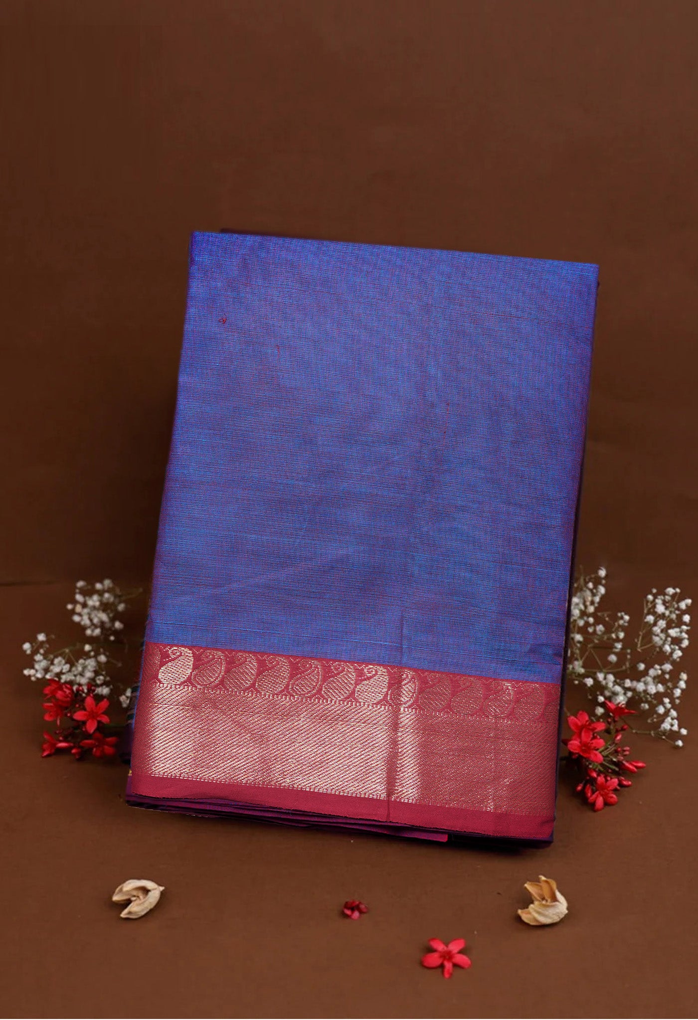 Blue Pure Pavani Handcrafted Kanchi Cotton Saree-UNM82425