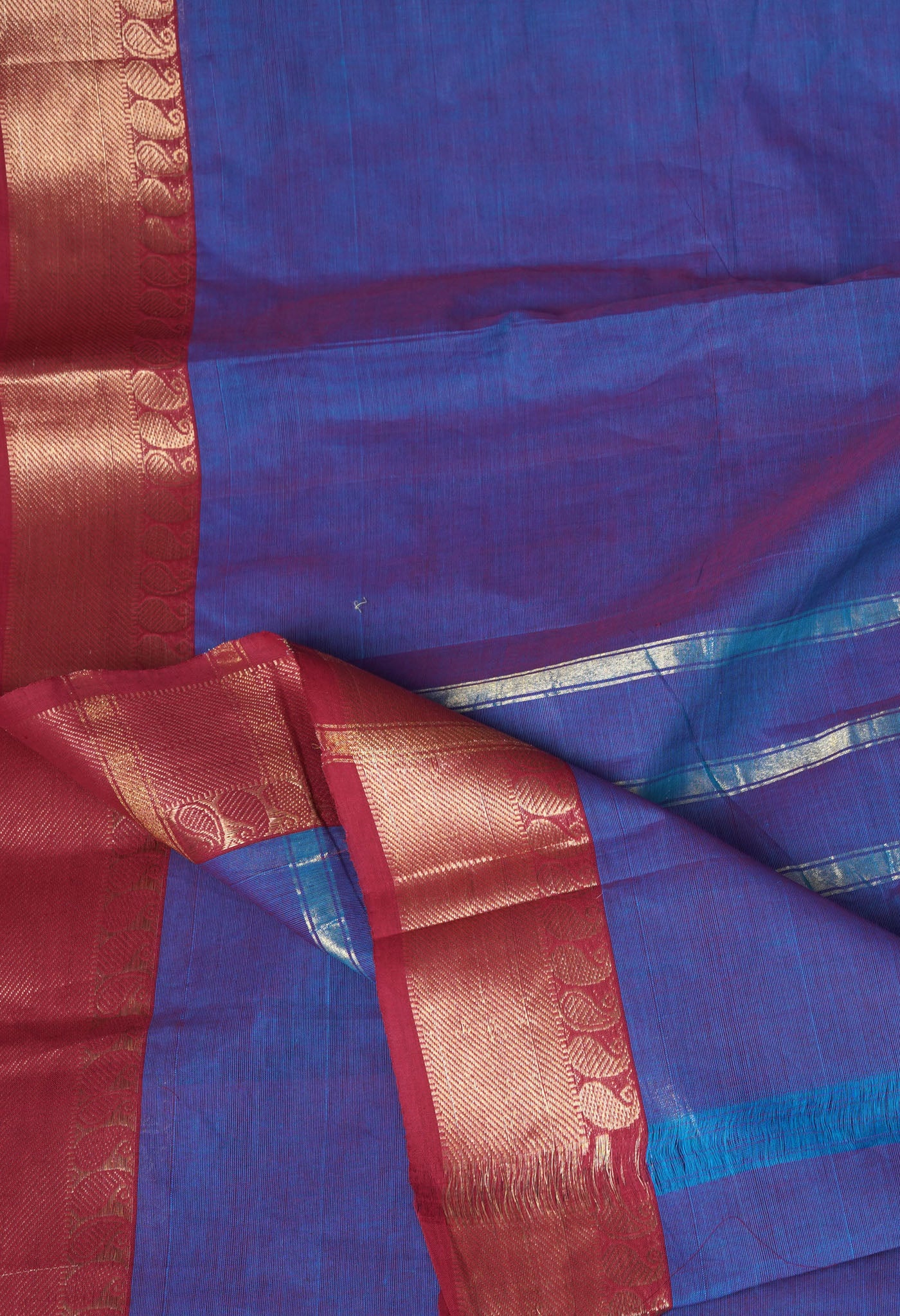 Blue Pure Pavani Handcrafted Kanchi Cotton Saree-UNM82425