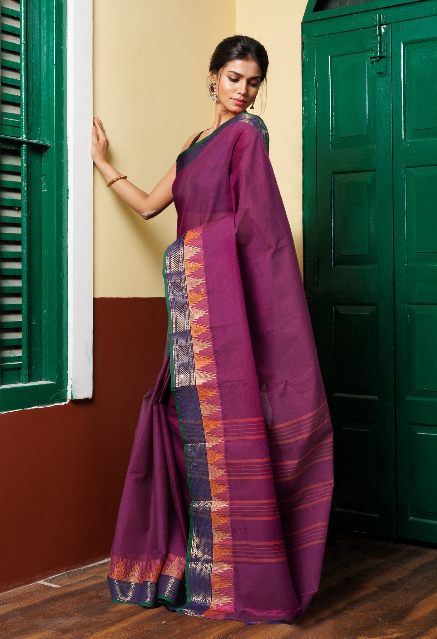 Pink Pure Pavani Handcrafted Kanchi Cotton Saree-UNM82433