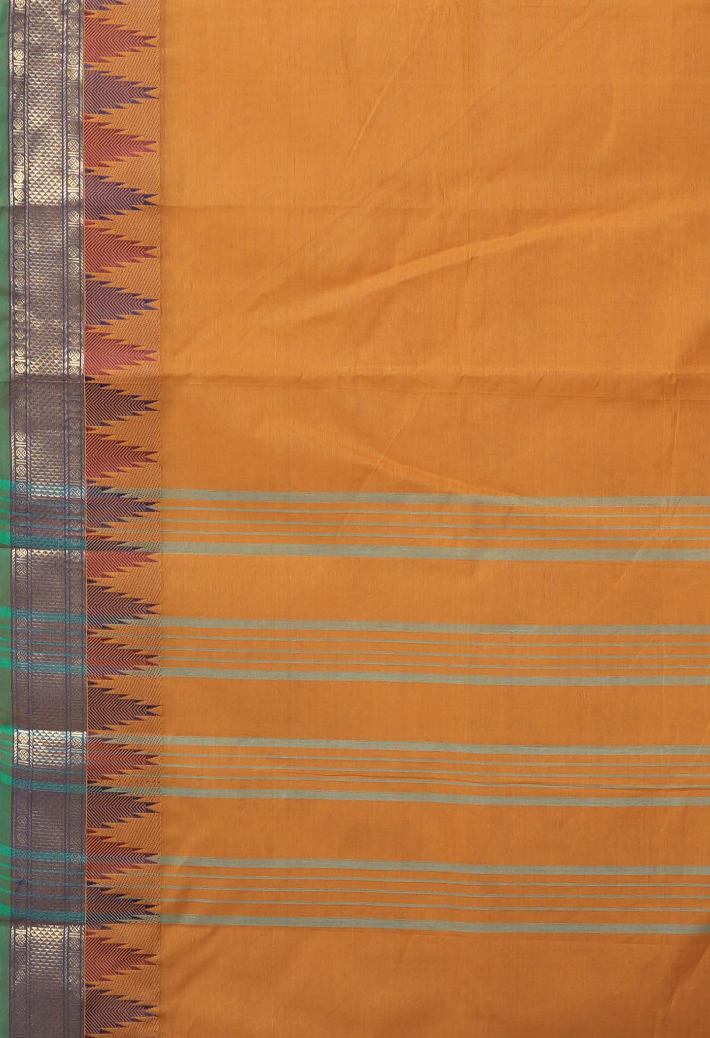 Mustard Yellow Pure Pavani Handcrafted Kanchi Cotton Saree-UNM82441