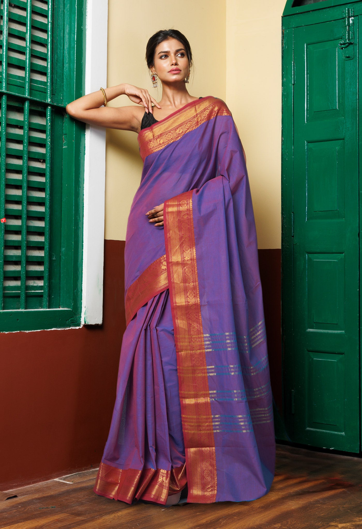 Blue Pure Pavani Handcrafted Kanchi Cotton Saree-UNM82450