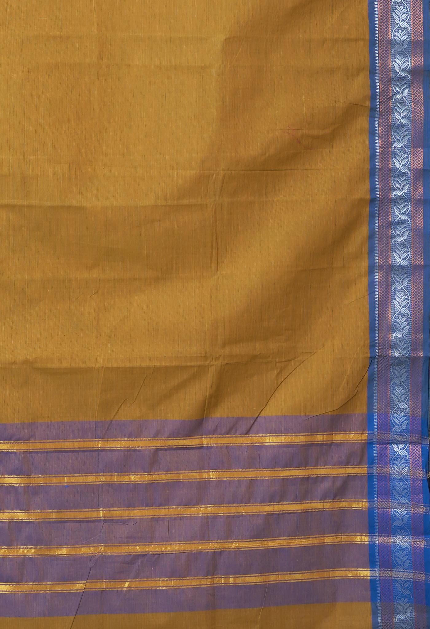 Mustard Yellow Pure Pavani Handcrafted Kanchi Cotton Saree-UNM82455