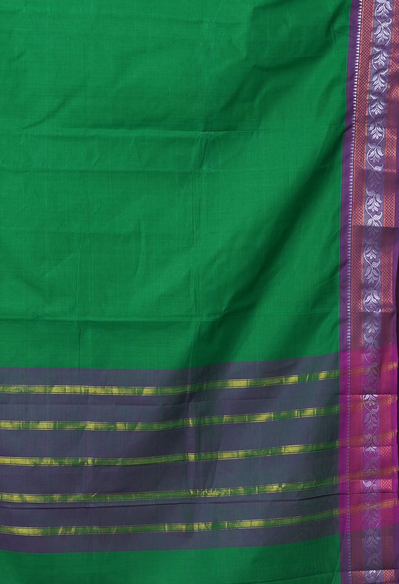 Green Pure Pavani Handcrafted Kanchi Cotton Saree-UNM82456