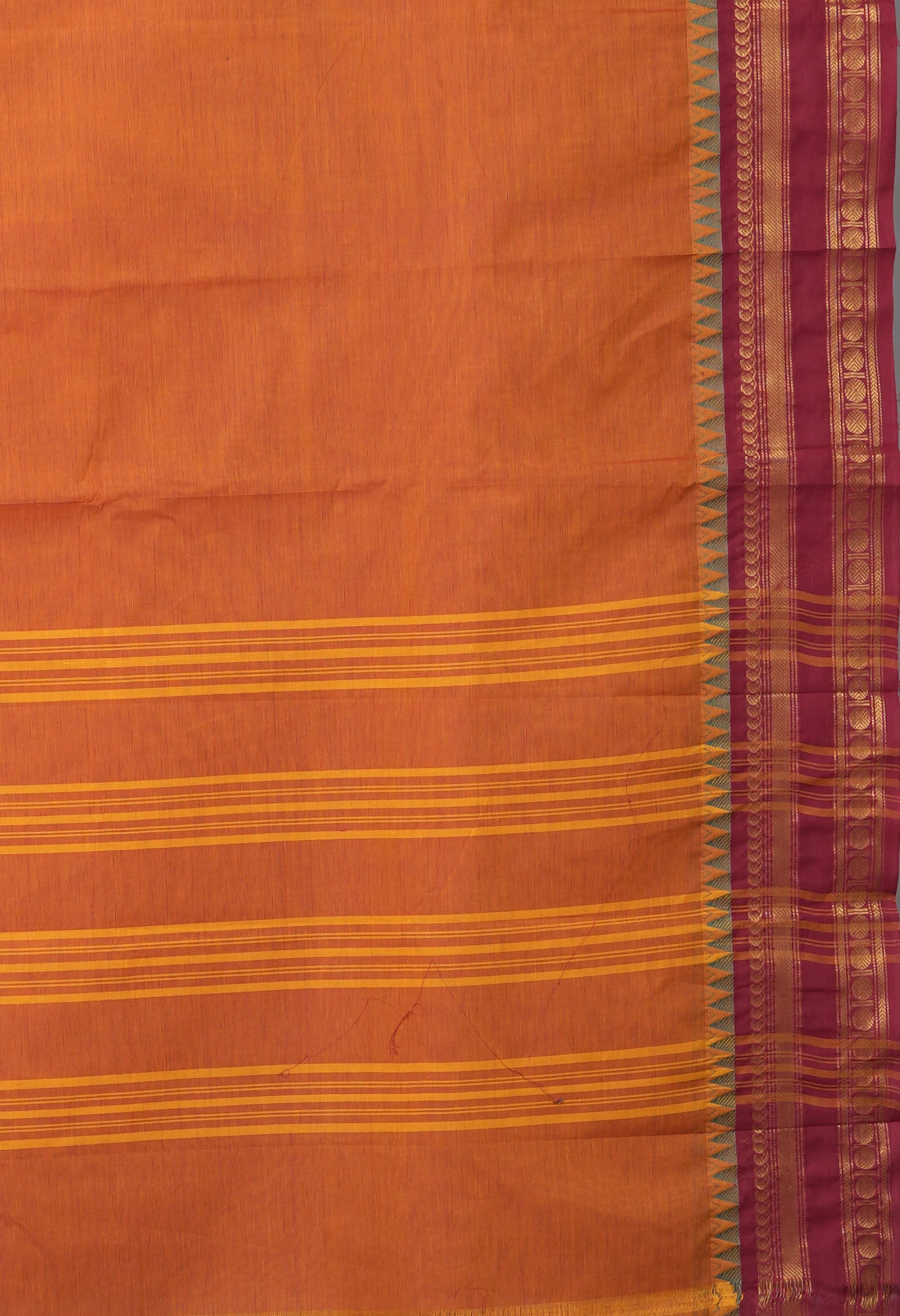 Turmeric Yellow Pure Pavani Handcrafted Kanchi Cotton Saree-UNM82461