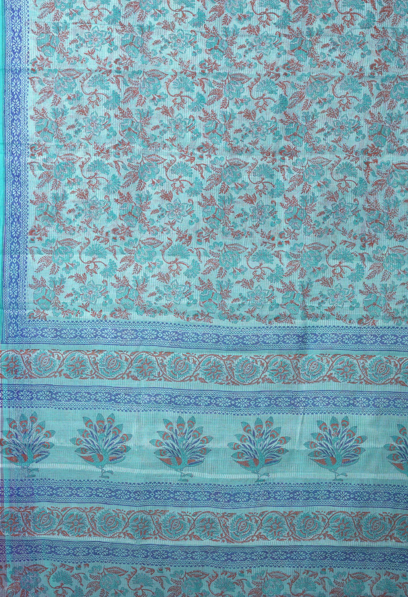 Green Pure Hand Block Printed Kota Saree-UNM82466