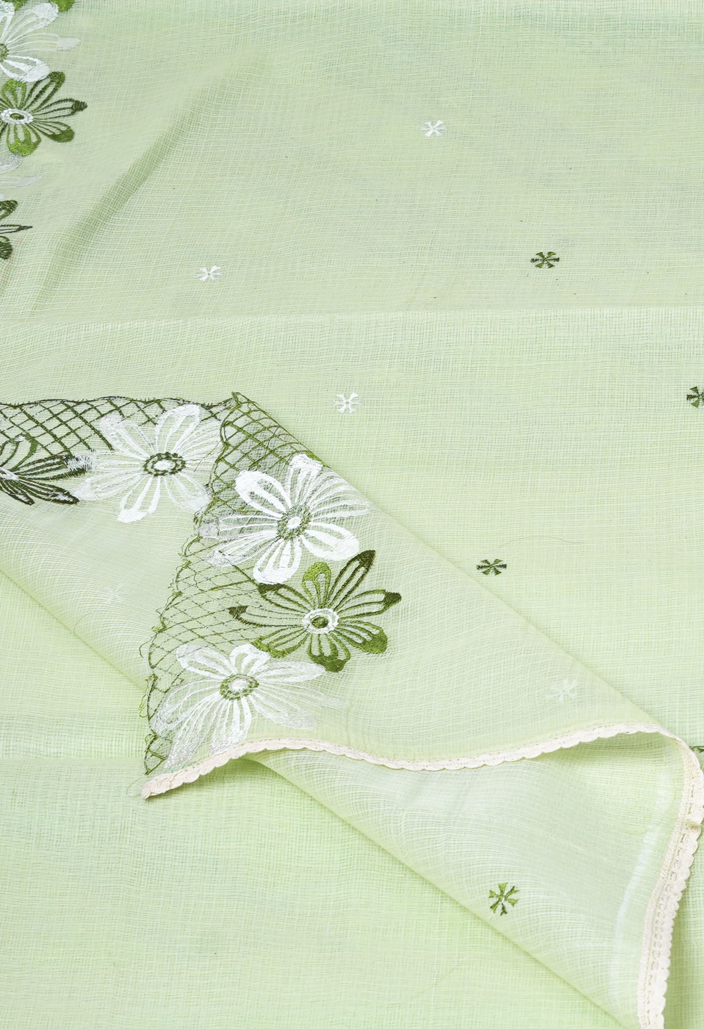 Green Pure Emboridery Kota Saree-UNM82472