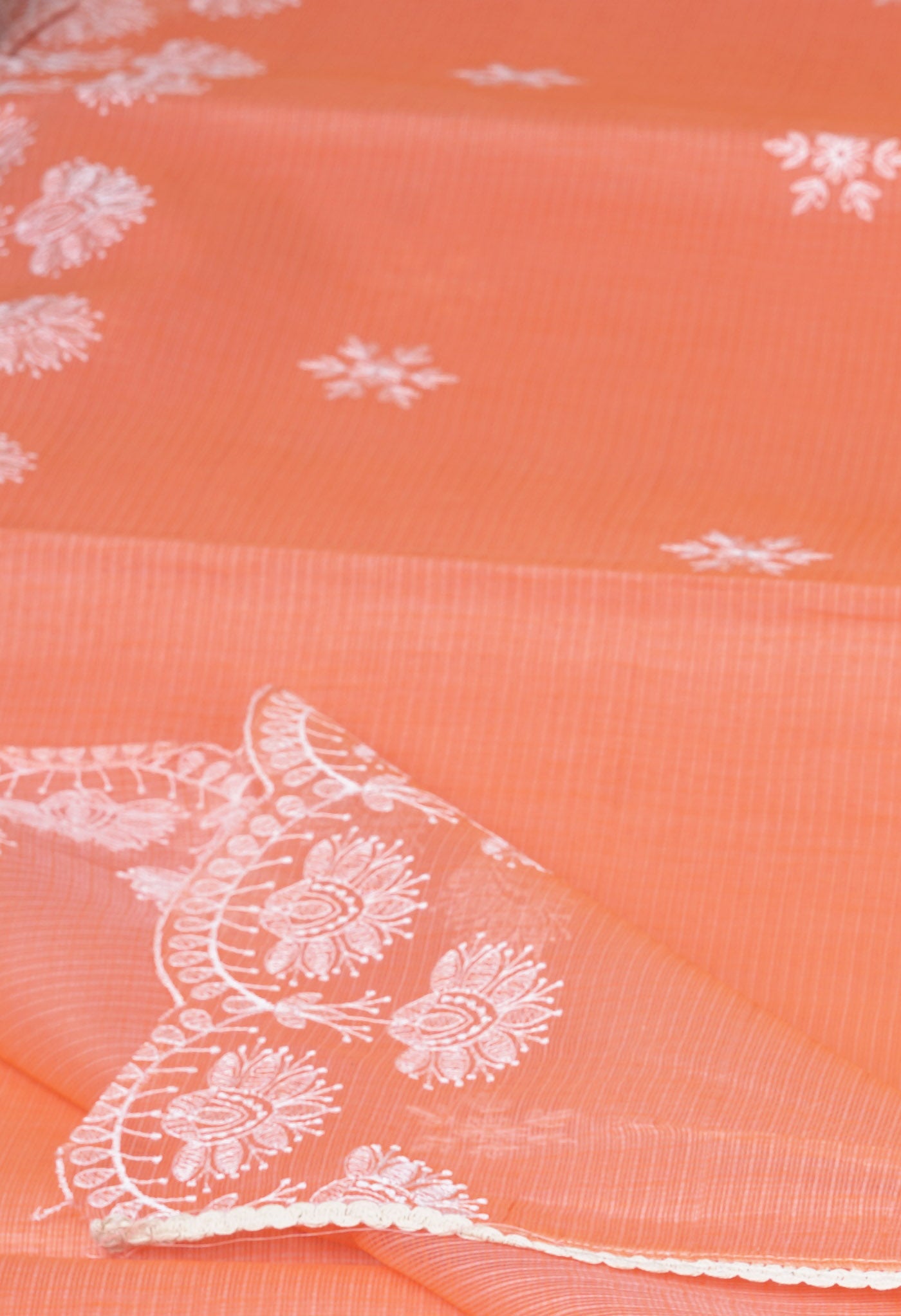 Orange Pure Emboridery Kota Saree-UNM82488