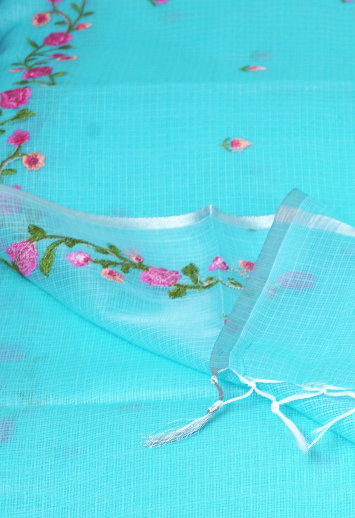 Blue Pure Emboridery Kota Saree-UNM82500