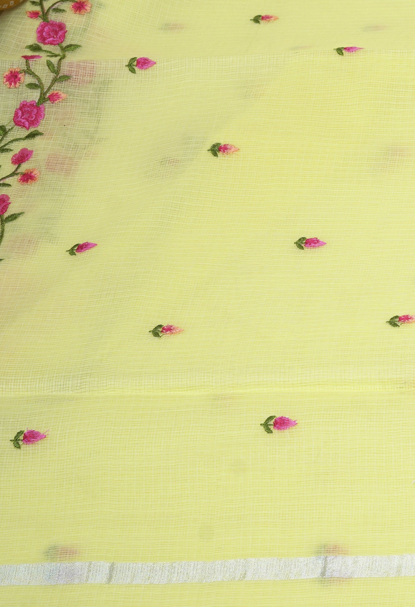Yellow Pure Emboridery Kota Saree-UNM82501