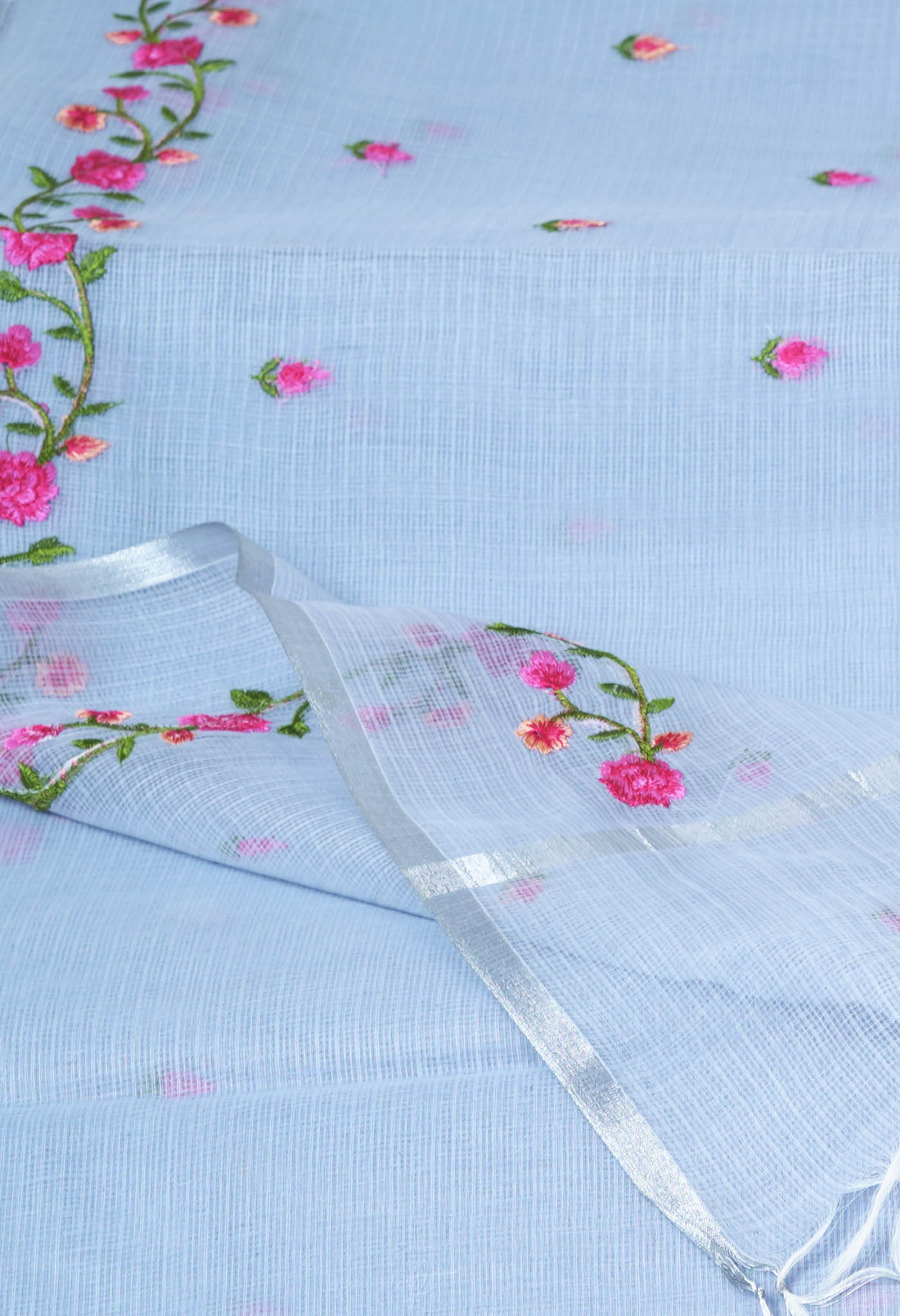 Grey Pure Emboridery Kota Saree-UNM82502