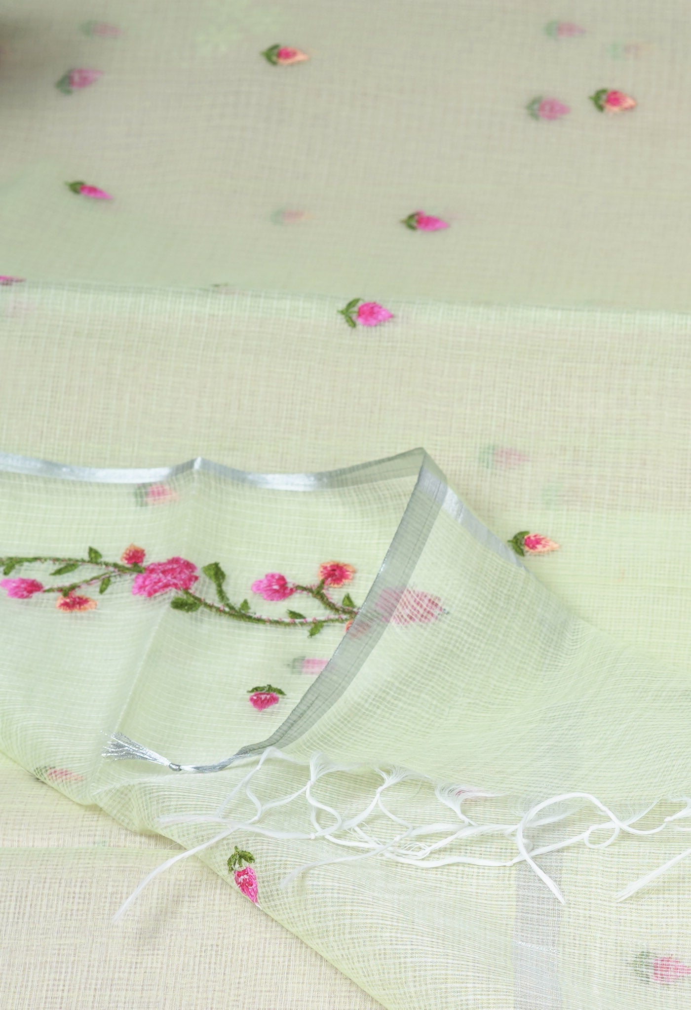 Green Pure Emboridery Kota Saree-UNM82504