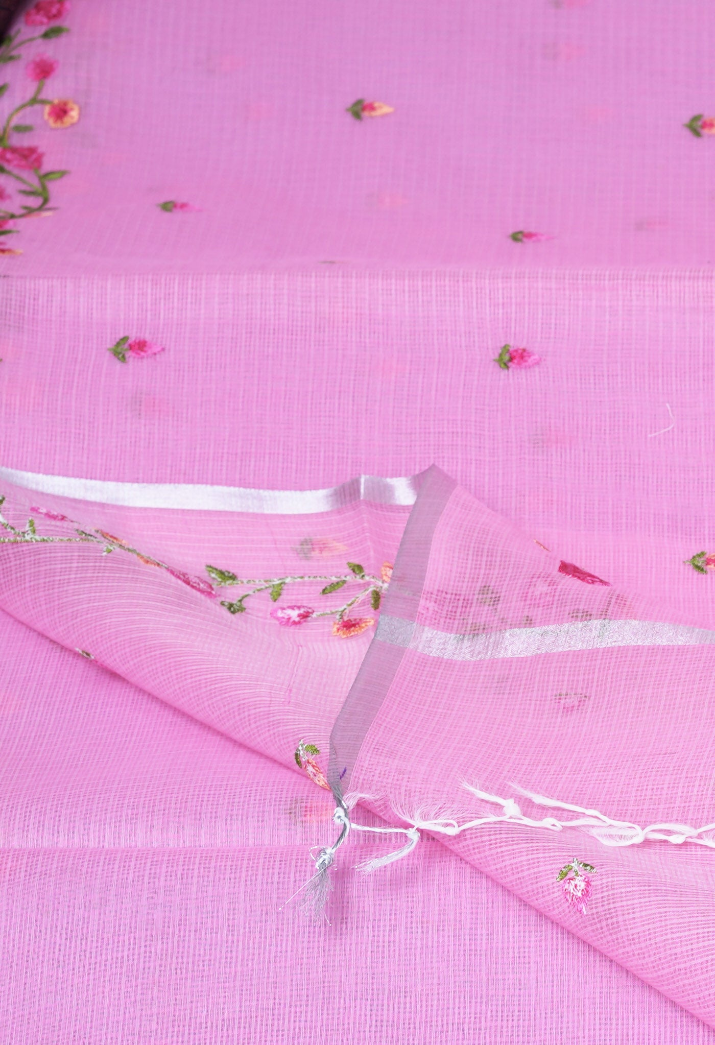 Pink Pure Emboridery Kota Saree-UNM82505