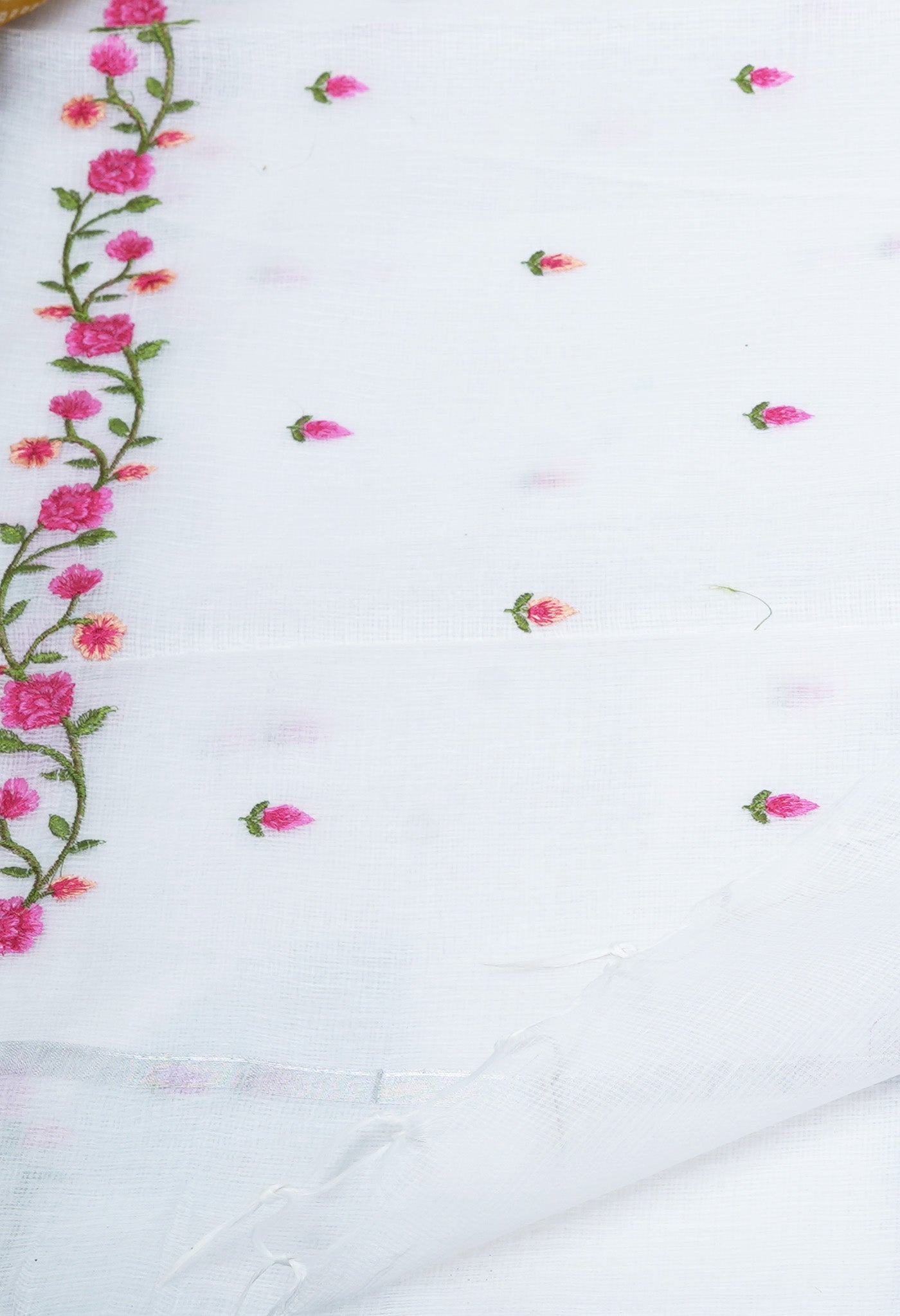 White Pure Emboridery Kota Saree-UNM82507