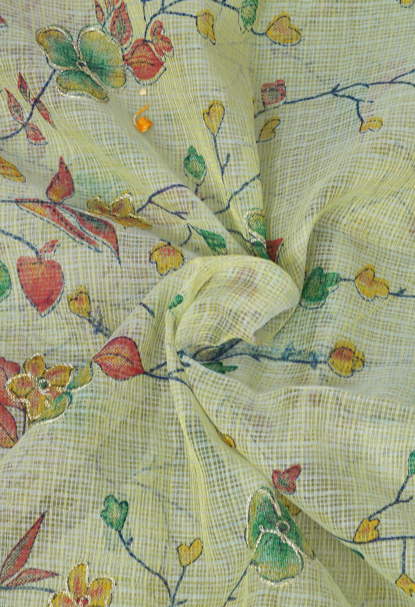 Green Pure Hand Painted With Emboridery Kota Saree-UNM82511