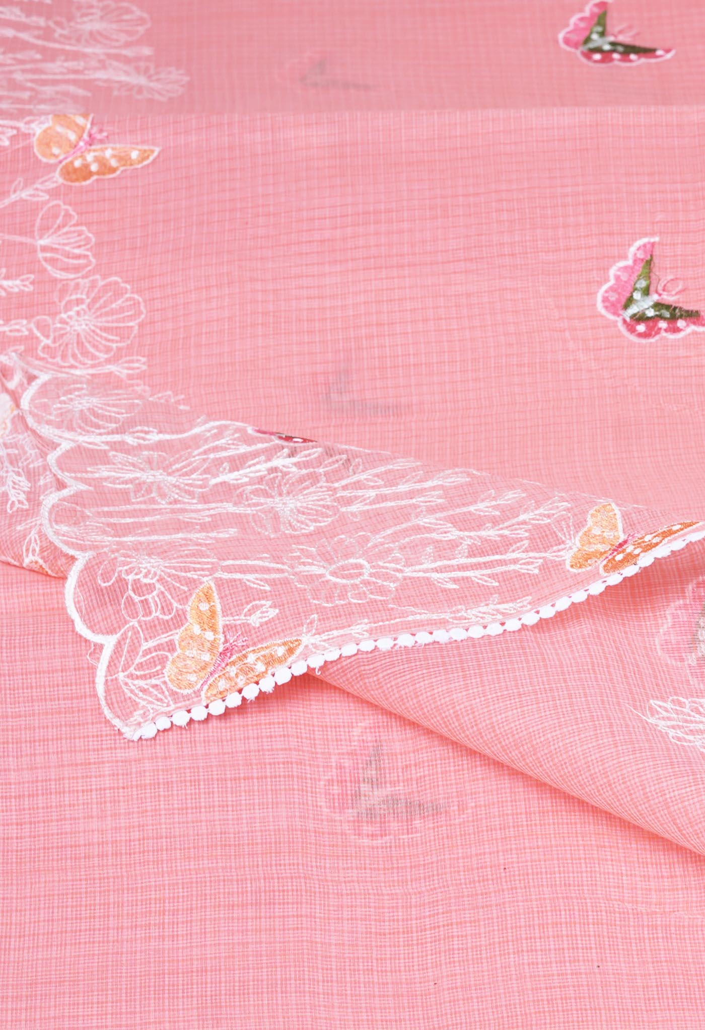 Pink Pure Emboridery Kota Saree-UNM82522