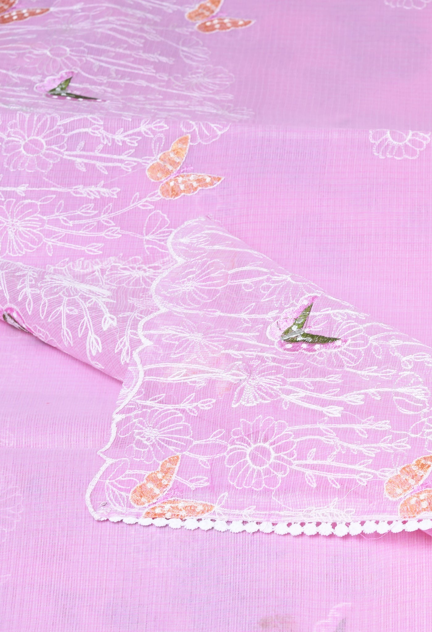 Pink Pure Emboridery Kota Saree-UNM82527
