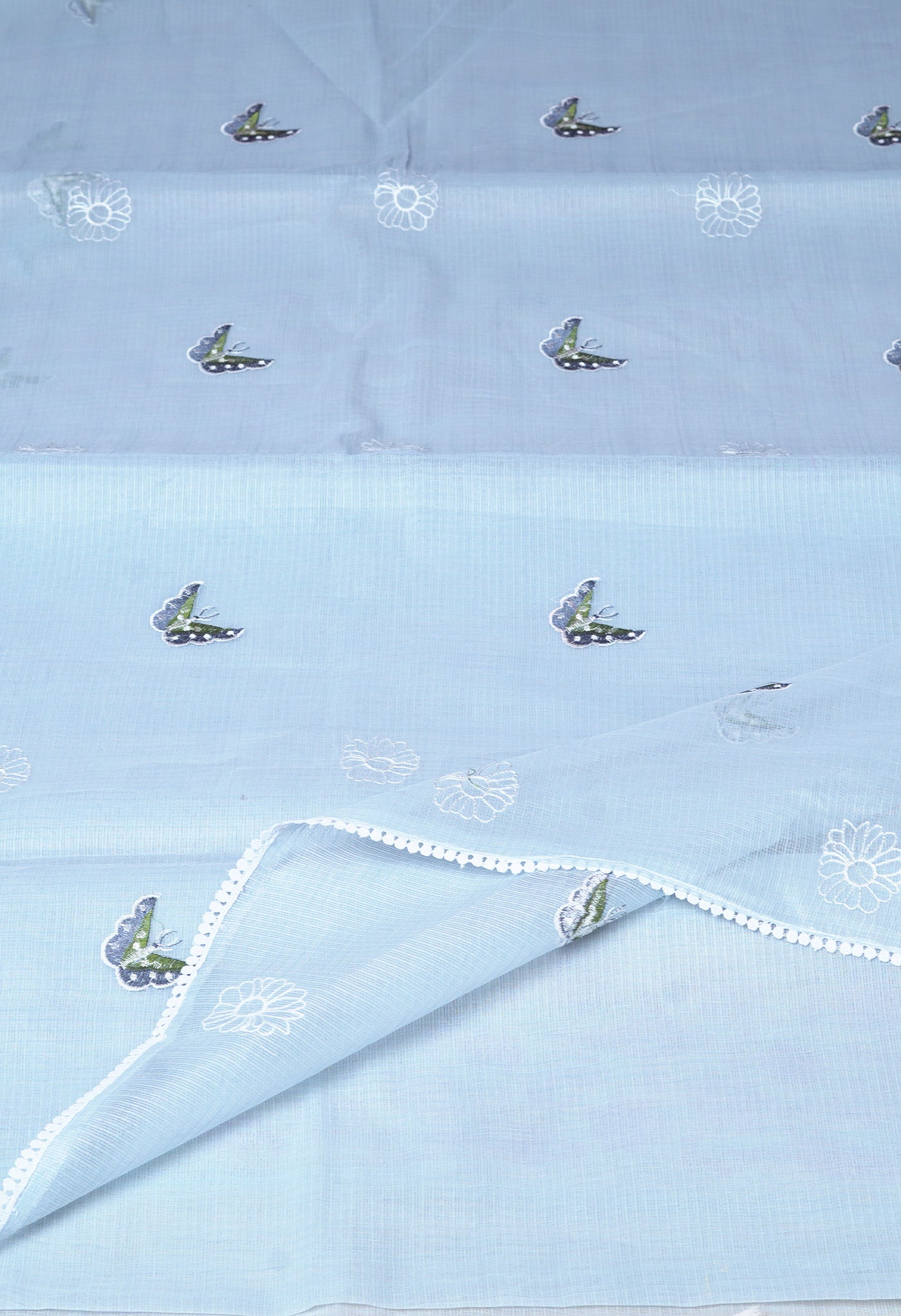 Grey Pure Emboridery Kota Saree-UNM82529
