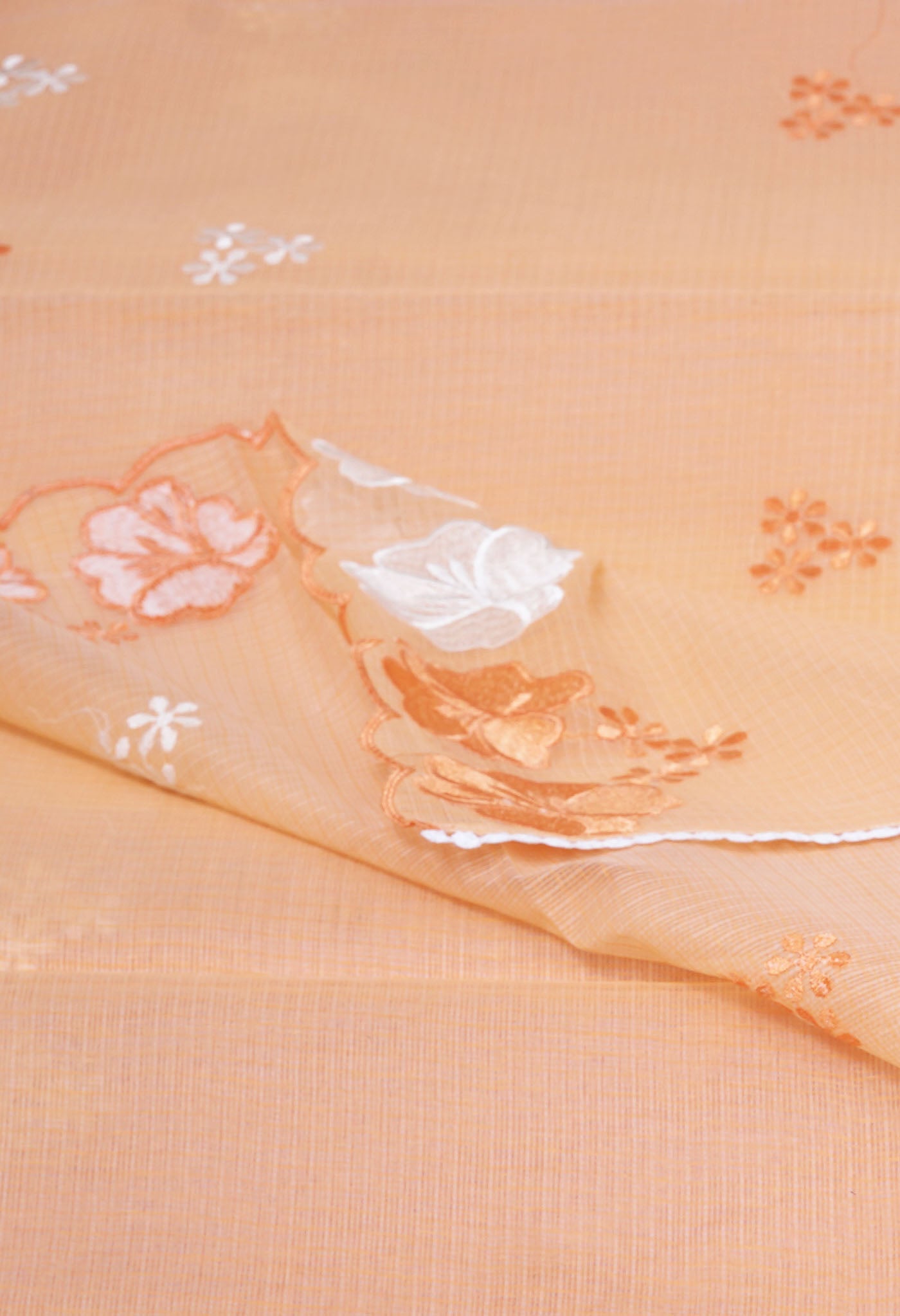 Orange Pure Emboridery Kota Saree-UNM82532