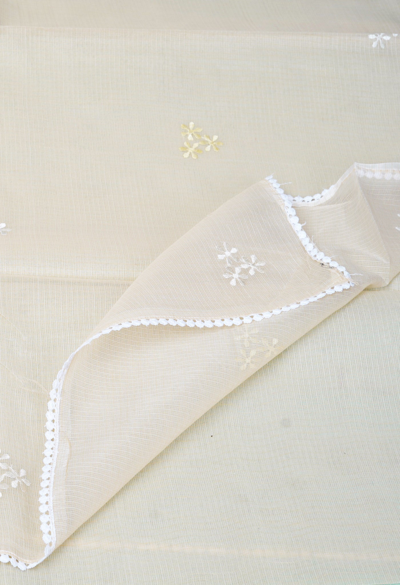 Cream Pure Emboridery Kota Saree-UNM82535