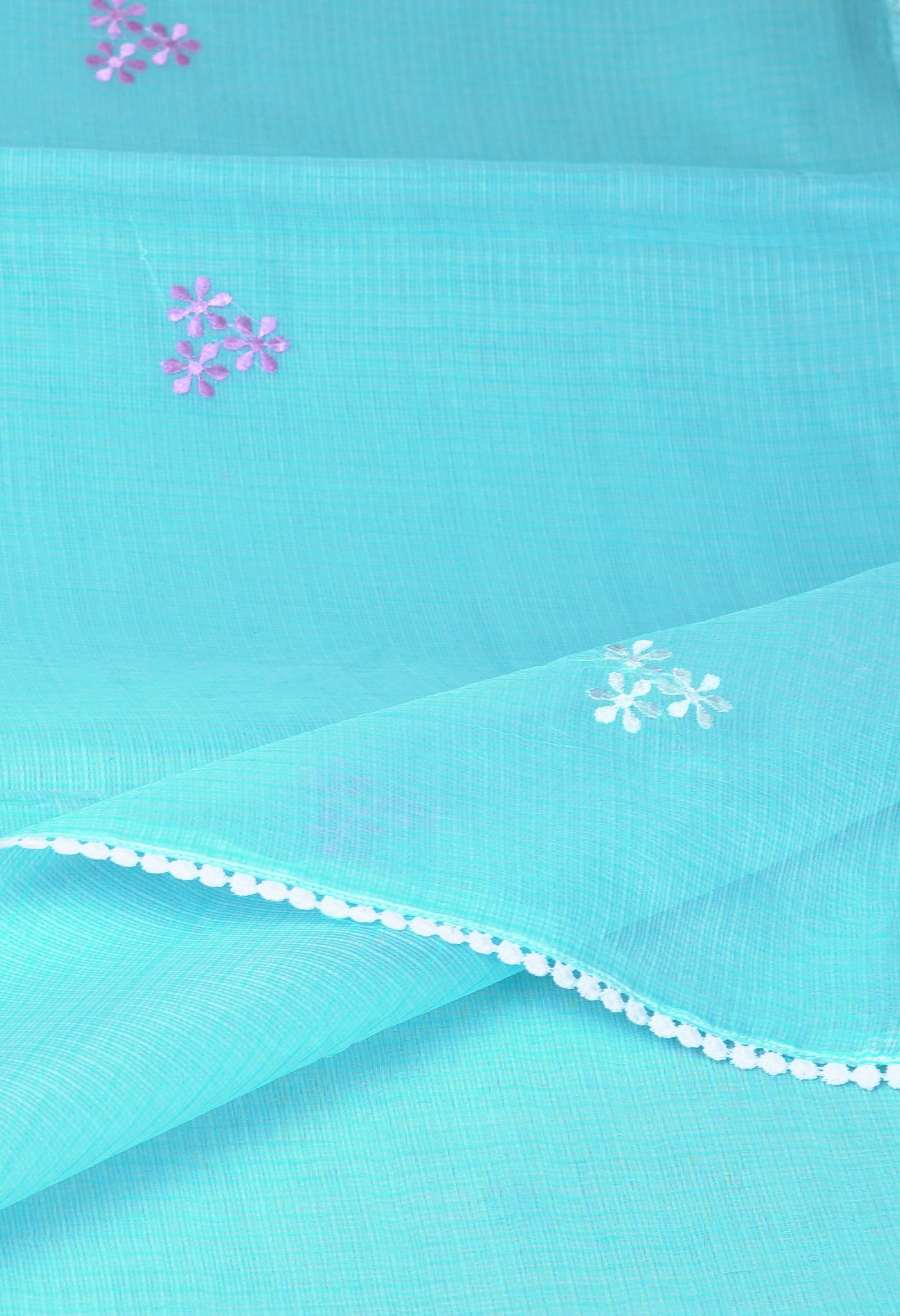 Blue Pure Emboridery Kota Saree-UNM82536