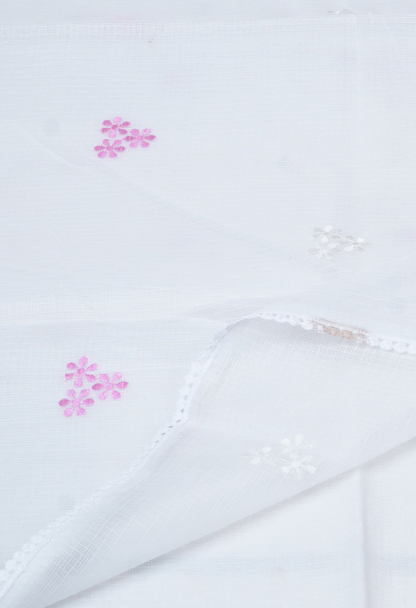 White Pure Emboridery Kota Saree-UNM82540