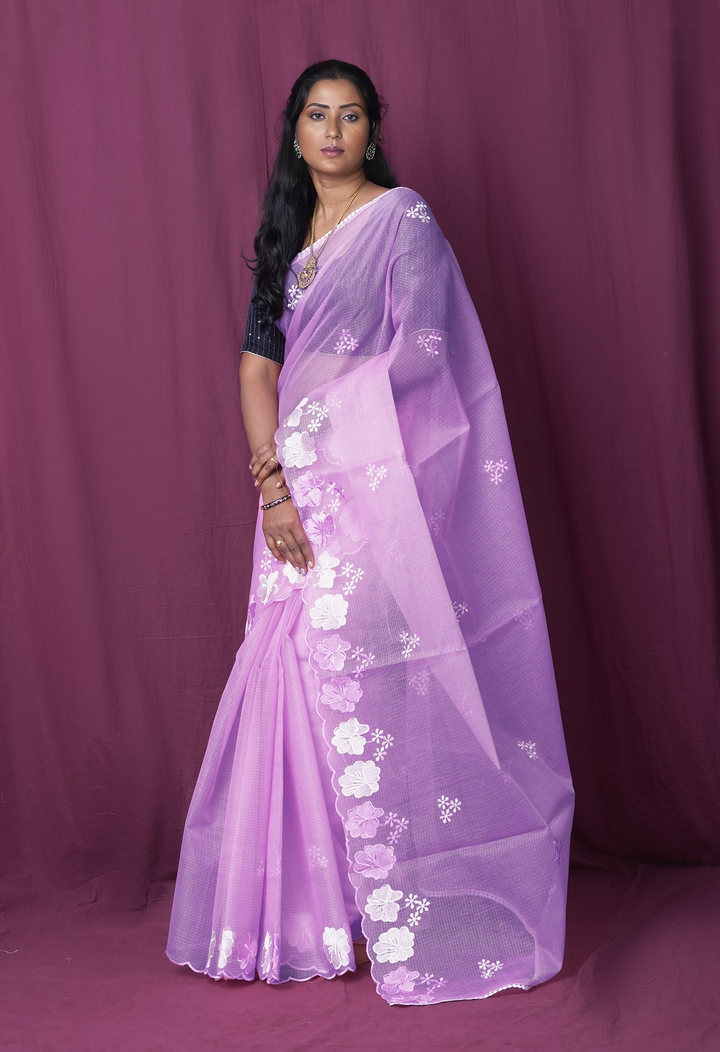 Pink Pure Emboridery Kota Saree-UNM82541